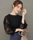 【クチュール ブローチ/Couture Brooch】の【接触冷感・UVカット・マシンウォッシャブル】袖レースドッキングカットソー 人気、トレンドファッション・服の通販 founy(ファニー) ファッション Fashion レディースファッション Fashion for Women トップス・カットソー Cut & Sew Tops カットソー・ベーシックTシャツ Cut-and-Sewn Tops / Stretch Tees & Basics おすすめ Recommended / Our Picks カットソー Cut and Sewn Top 夏 Summer 定番 Standard, Basic Item 秋 Autumn ビジネス 仕事 通勤 Business / Work / Commuting thumbnail ブラック|ID: prp329100004644863 ipo3291000000033518086