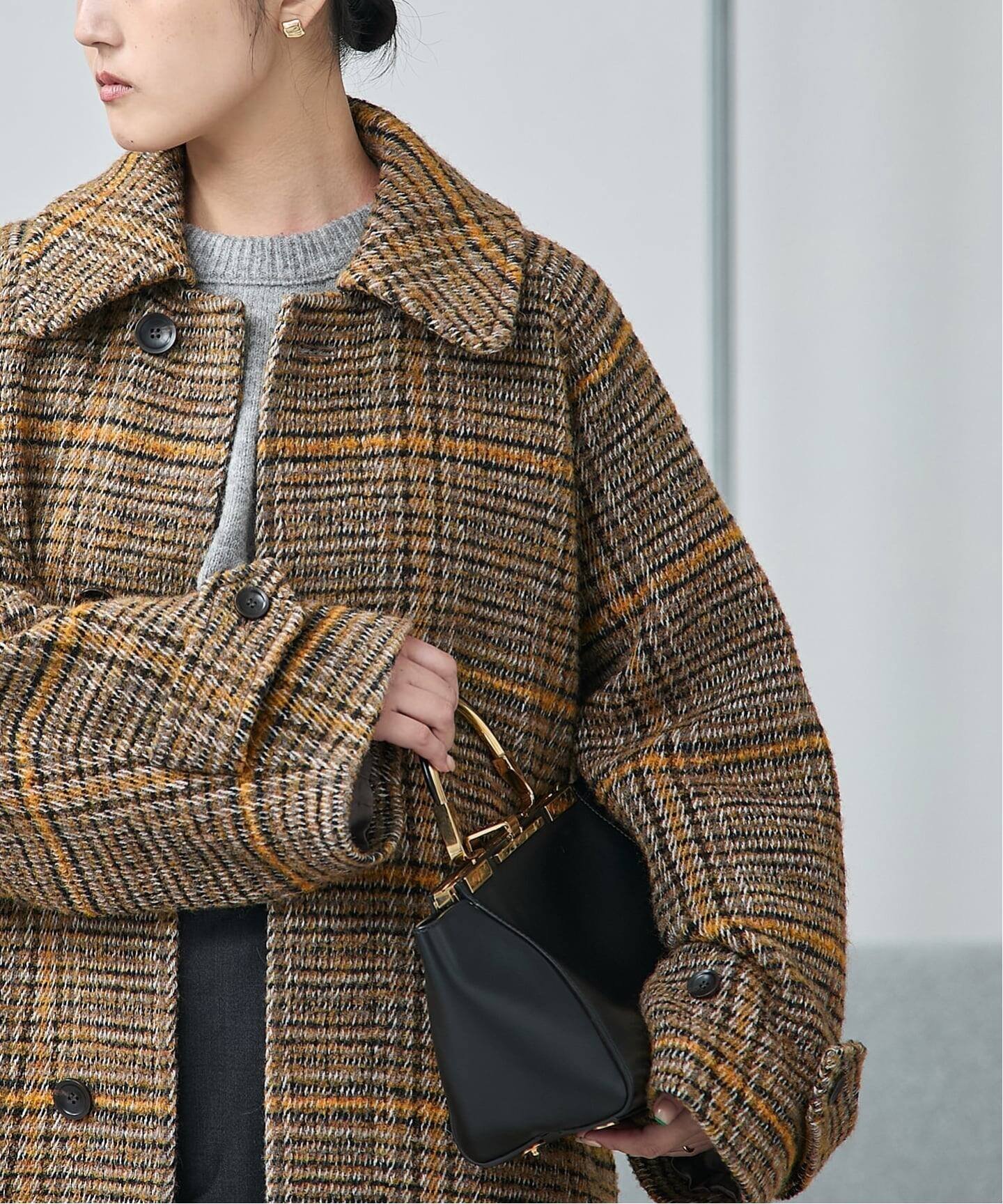 【ジャーナルスタンダード レサージュ/journal standard L'essage】の《追加 》モッサ/GIOLICAチェックバルカラーコート インテリア・キッズ・メンズ・レディースファッション・服の通販 founy(ファニー) 　ファッション　Fashion　レディースファッション　Fashion for Women　アウター　Coat / Outerwear Collection　コート・ロングコート・ピーコート　Long Coats, Peacoats & More　2025年　2025　2025-2026秋冬・A/W　Autumn/Winter 2025–26 AW25–26　キャメル|ID: prp329100004644925 ipo3291000000033519096
