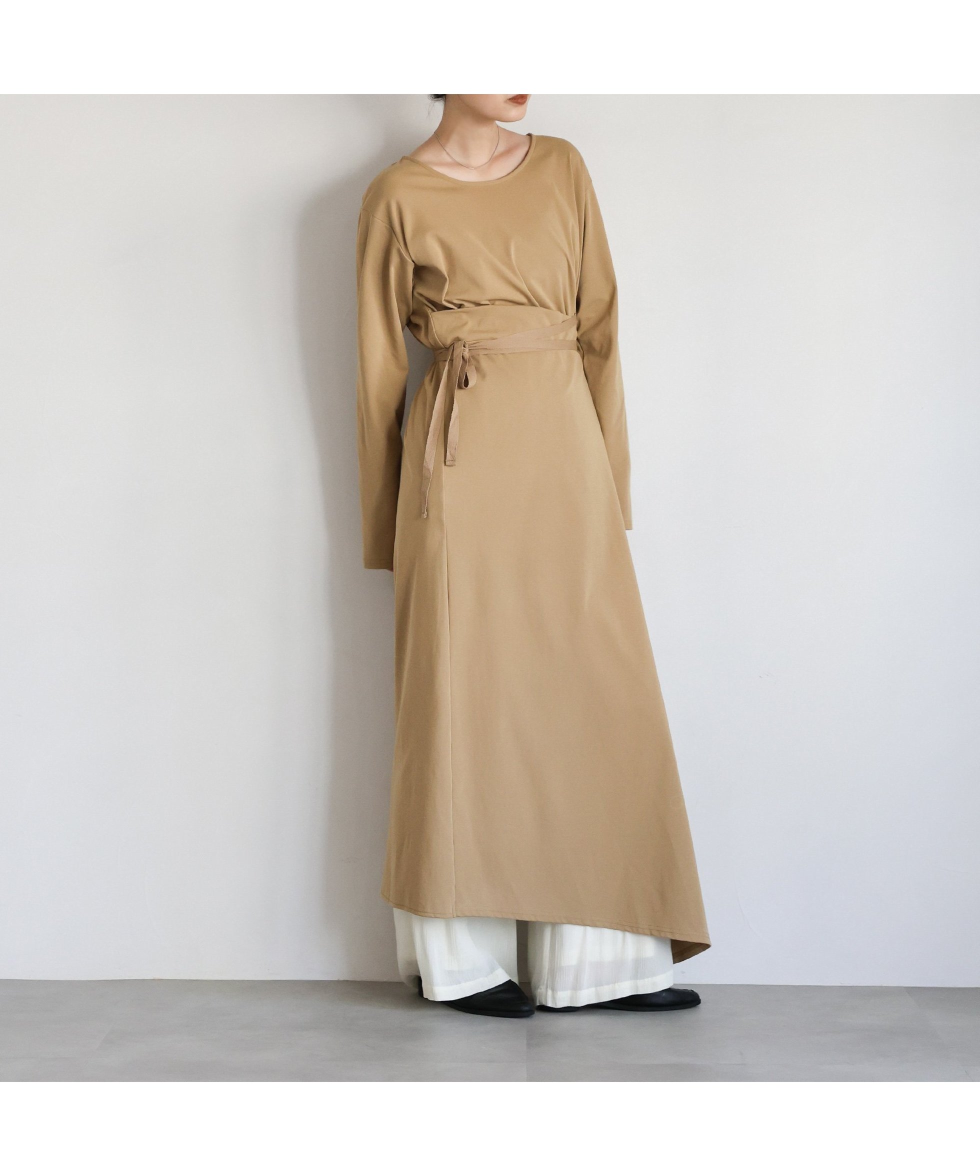 【セレクトモカ/SELECT MOCA】の【Et】サイドスリットラップワンピース インテリア・キッズ・メンズ・レディースファッション・服の通販 founy(ファニー) 　ファッション　Fashion　レディースファッション　Fashion for Women　ワンピース　Dresses　おすすめ　Recommended / Our Picks　アシンメトリー　Asymmetrical Style　バランス　Balance, Style Balance　洗える　Machine Washable　ベージュ-200|ID: prp329100004644934 ipo3291000000033519153