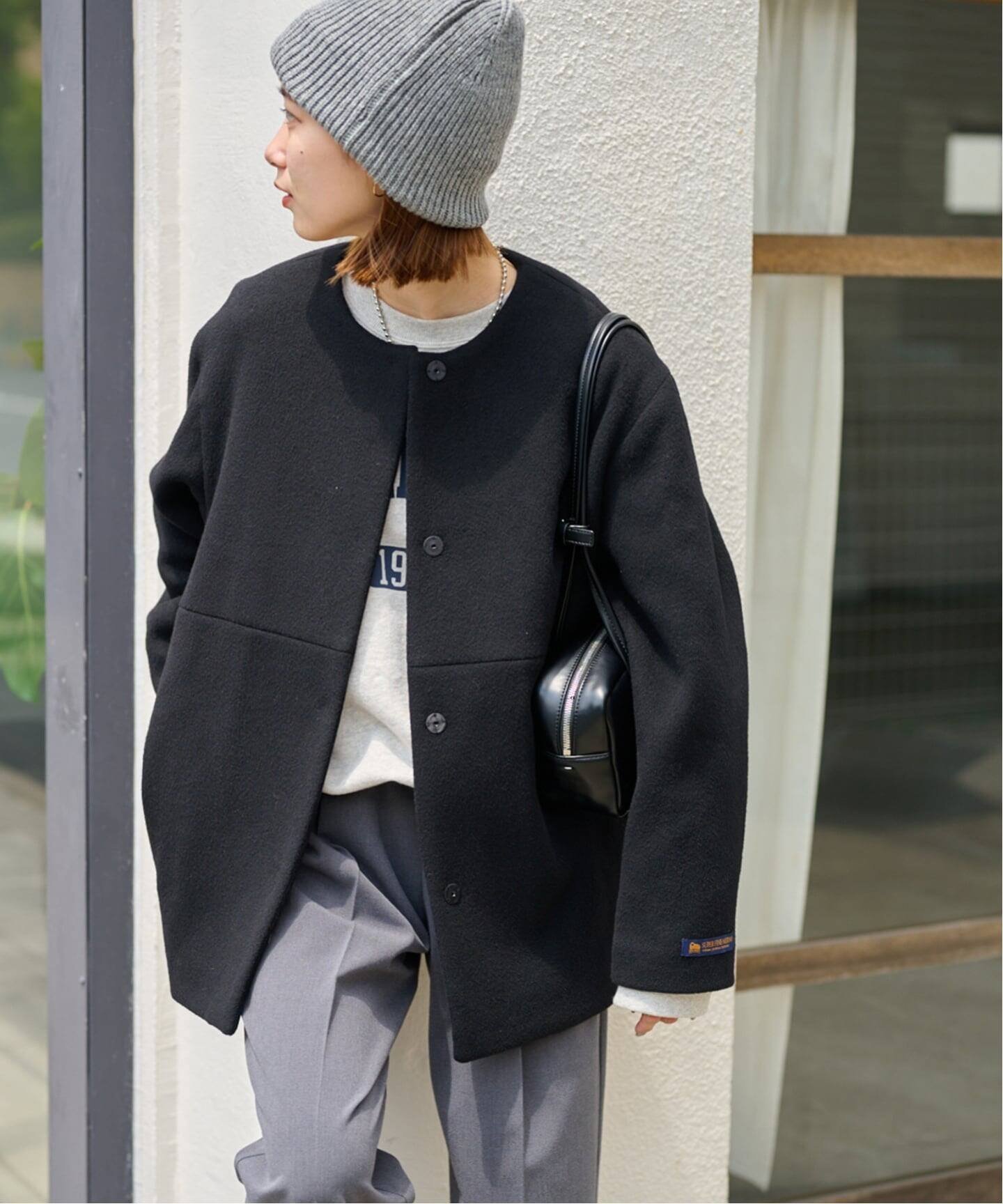 【ジャーナルスタンダード レリューム/JOURNAL STANDARD relume】の《追加 》 25AW新作 スーパーファインビーバークルーネックコート インテリア・キッズ・メンズ・レディースファッション・服の通販 founy(ファニー) 　ファッション　Fashion　レディースファッション　Fashion for Women　アウター　Coat / Outerwear Collection　コート・ロングコート・ピーコート　Long Coats, Peacoats & More　2025年　2025　2025-2026秋冬・A/W　Autumn/Winter 2025–26 AW25–26　ブラック|ID: prp329100004644937 ipo3291000000033519190