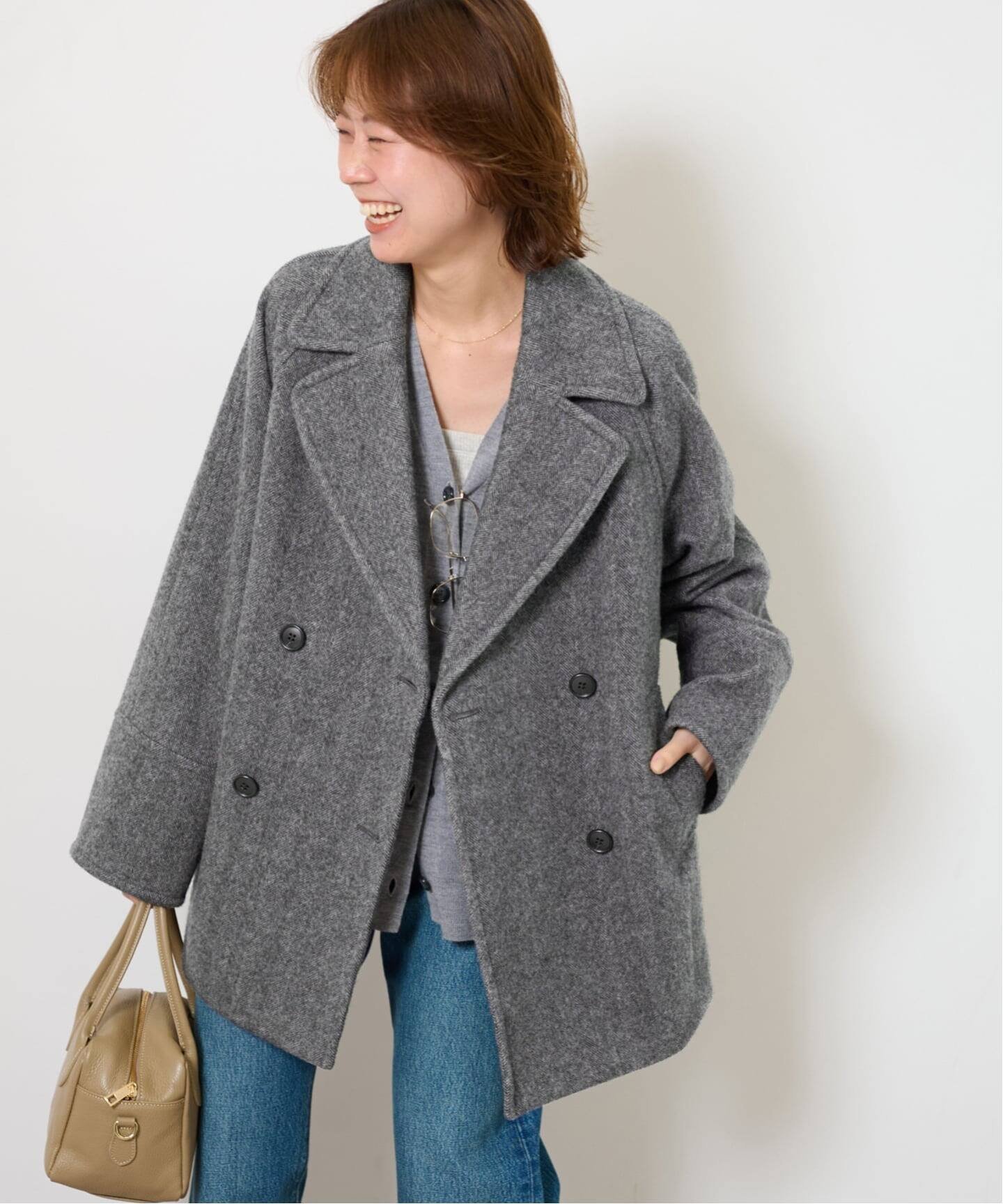 【ジャーナルスタンダード レリューム/JOURNAL STANDARD relume】の《追加 》 25AW新作 尾州ウールスーパー100モッサPコート インテリア・キッズ・メンズ・レディースファッション・服の通販 founy(ファニー) 　ファッション　Fashion　レディースファッション　Fashion for Women　アウター　Coat / Outerwear Collection　コート・ロングコート・ピーコート　Long Coats, Peacoats & More　Pコート　Pea Coats　2025年　2025　2025-2026秋冬・A/W　Autumn/Winter 2025–26 AW25–26　グレー|ID: prp329100004644966 ipo3291000000033519440
