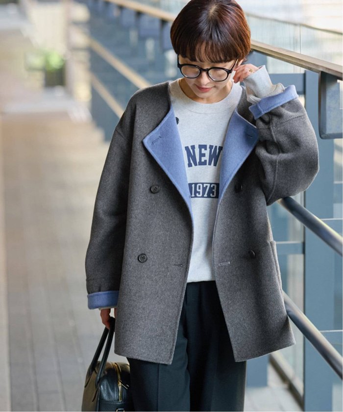 【ジャーナルスタンダード レリューム/JOURNAL STANDARD relume】の25AW新作 / 新色 リバーシブルノーカラーショートコート インテリア・キッズ・メンズ・レディースファッション・服の通販 founy(ファニー) https://founy.com/ ファッション Fashion レディースファッション Fashion for Women アウター Coat / Outerwear Collection コート・ロングコート・ピーコート Long Coats, Peacoats & More 2025年 2025 2025-2026秋冬・A/W Autumn/Winter 2025–26 AW25–26 なめらか Smooth, Silky Texture ショート Short, Short Length ジャケット Jacket, Outerwear ダブル Double, Double-Breasted フロント Front, Front Design エレガント 上品 Elegant |ID: prp329100004644969 ipo3291000000033519464