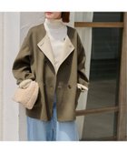 【ジャーナルスタンダード レリューム/JOURNAL STANDARD relume】の25AW新作 / 新色 リバーシブルノーカラーショートコート カーキ|ID: prp329100004644969 ipo3291000000033519468