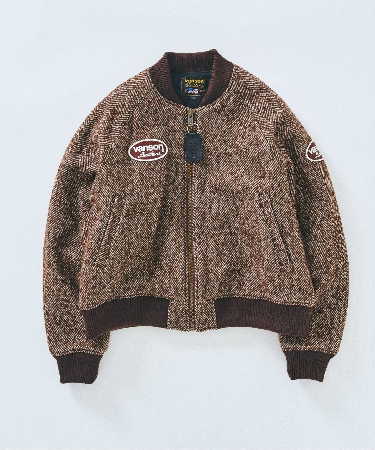【フォーワンセブン エディフィス/417 EDIFICE】のVANSON * 417 TWEED TEAM ジャケット インテリア・キッズ・メンズ・レディースファッション・服の通販 founy(ファニー) 　ファッション　Fashion　レディースファッション　Fashion for Women　アウター　Coat / Outerwear Collection　レディースジャケット・軽アウター　Jackets　アメリカン　American Style　ジャケット　Jacket, Outerwear　ボストン　Boston　ブラウン|ID: prp329100004644973 ipo3291000000033519537