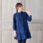 【ローズティアラ/Rose Tiara】の【伸縮性◎】ライトオンスデニムチュニック 人気、トレンドファッション・服の通販 founy(ファニー) ファッション Fashion レディースファッション Fashion for Women トップス・カットソー Cut & Sew Tops チュニック Tunic, Long Top デニム Denim, Jeans Material フリル Frill, Ruffle フロント Front, Front Design thumbnail ダークブルー|ID: prp329100004644978 ipo3291000000033519581