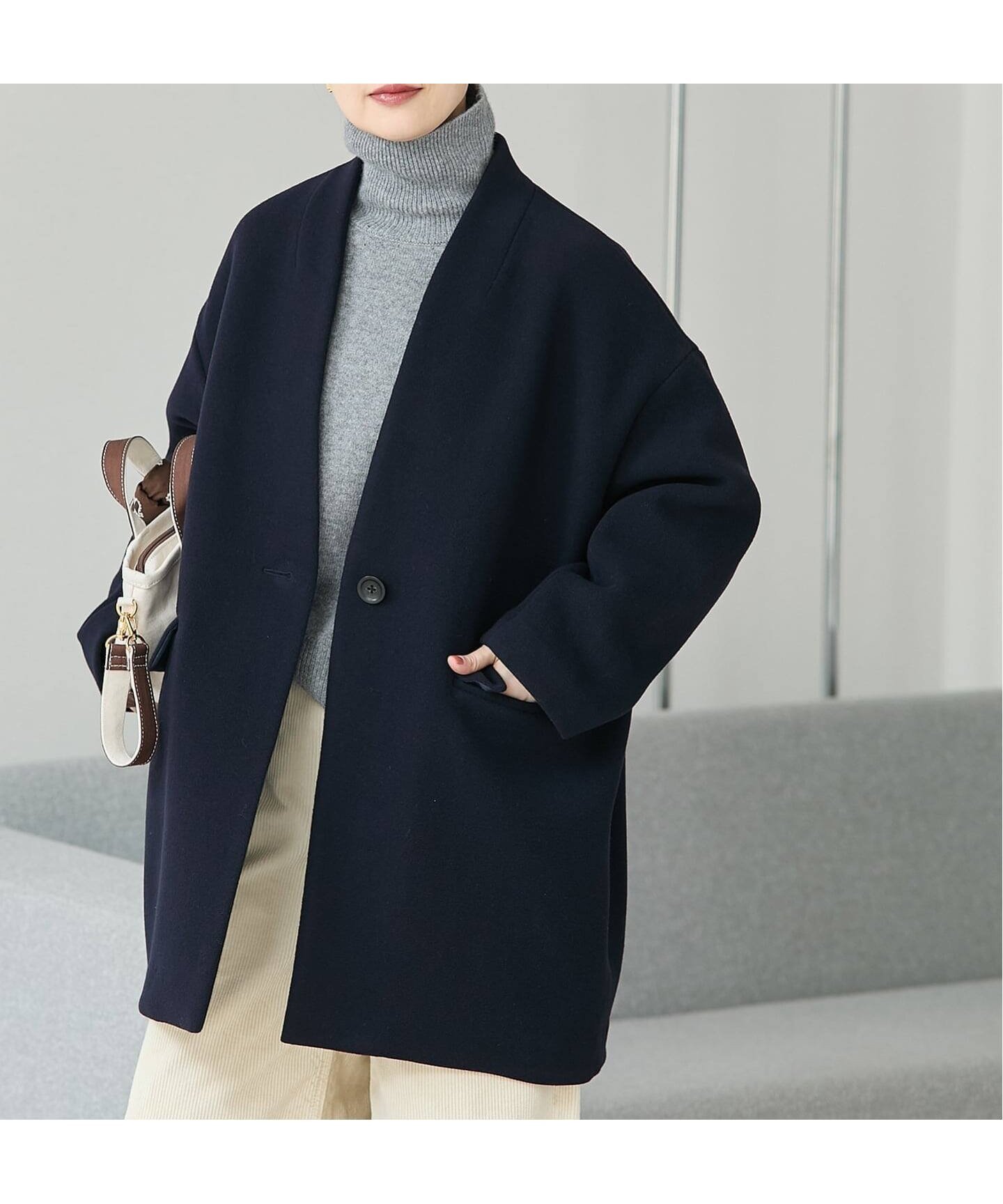 【ジャーナルスタンダード レサージュ/journal standard L'essage】の《追加 》SUPER140S/GIOLICA コクーンコート インテリア・キッズ・メンズ・レディースファッション・服の通販 founy(ファニー) 　ファッション　Fashion　レディースファッション　Fashion for Women　アウター　Coat / Outerwear Collection　コート・ロングコート・ピーコート　Long Coats, Peacoats & More　2025年　2025　2025-2026秋冬・A/W　Autumn/Winter 2025–26 AW25–26　ネイビー|ID: prp329100004644982 ipo3291000000033519606