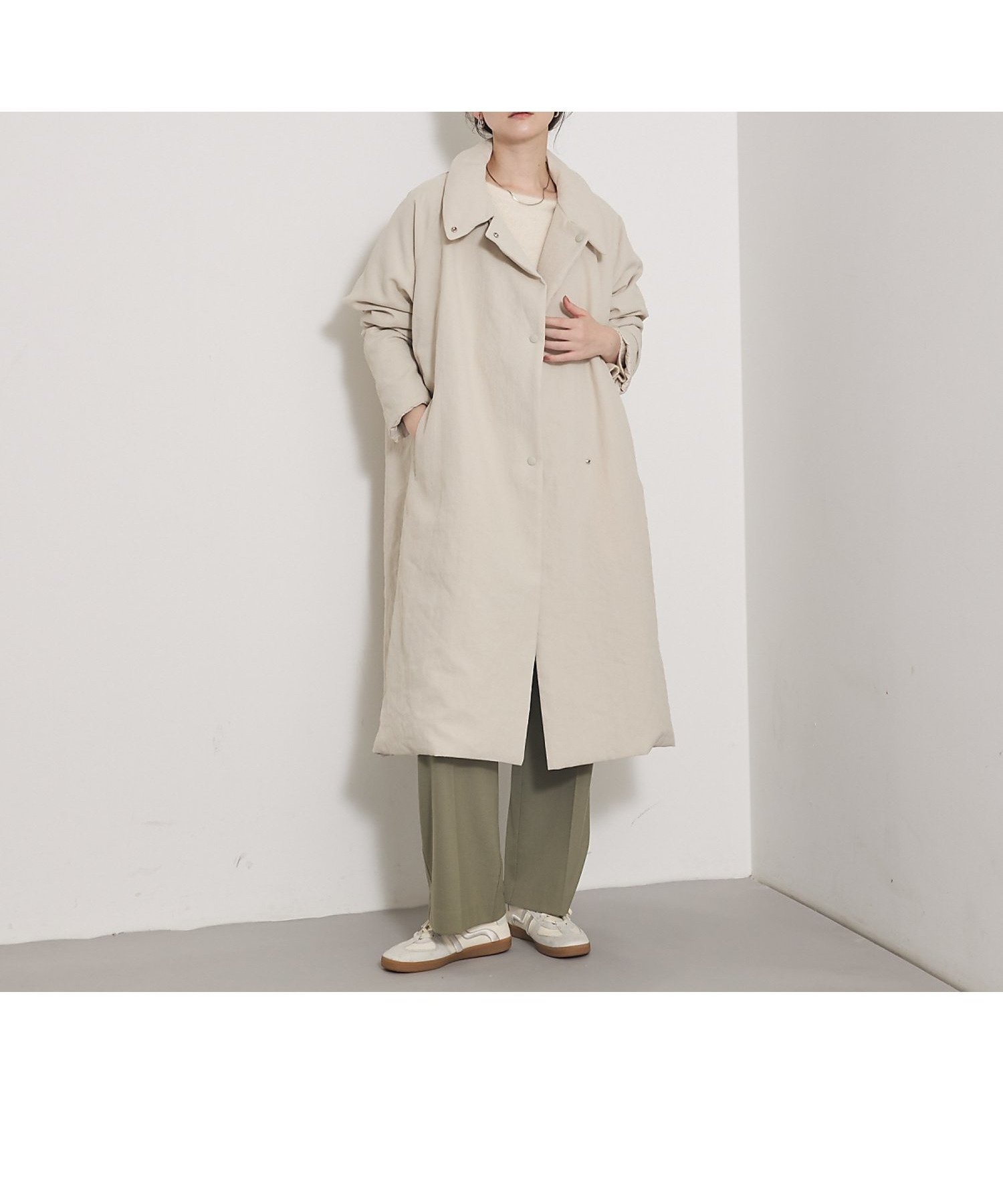 【カリテ/qualite】の【昨年完売ダウンが進化して新登場】タスランポリリバーロングダウン/リバーシブル可 インテリア・キッズ・メンズ・レディースファッション・服の通販 founy(ファニー) 　ファッション　Fashion　レディースファッション　Fashion for Women　シューズ　Shoes, Footwear　スタンド　Stand Collar, Upright Stand　ダウン　Down, Puffer　チェスター　Chester, Chester Coat　フラット　Flat, Flat Shoes　マニッシュ　Mannish, Boyish　リバーシブル　Reversible, Two-Sided　ロング　Long, Long-Length　人気　Popular, Best Seller　冬　Winter / This Winter　ベージュ|ID: prp329100004645016 ipo3291000000033519865