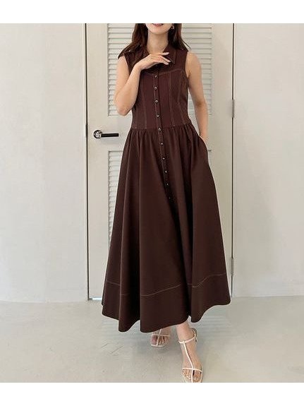 【スナイデル/SNIDEL】のSustainableコルセットディテールシャツワンピース インテリア・キッズ・メンズ・レディースファッション・服の通販 founy(ファニー) 　ファッション　Fashion　レディースファッション　Fashion for Women　ワンピース　Dresses　シャツワンピース / 1枚で着映えコーデ　Shirt Dresses　コルセット　Corset, Bustier　シャーリング　Shirring, Ruched　ストレート　Straight, Straight Cut　チェック　Check, Plaid, Tartan　ノースリーブ　Sleeveless, No-Sleeve　フィット　Fit, Slim Fit　ポケット　Pocket, Pocket Detail　無地　Plain, Solid Color　レース　Lace, Lace Fabric　おすすめ　Recommended / Our Picks　BRW[058]|ID: prp329100004645019 ipo3291000000033519885