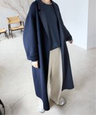 【スローブ イエナ/SLOBE IENA】のsouple wool ダブルフェイスロングコート ネイビー|ID:prp329100004645030