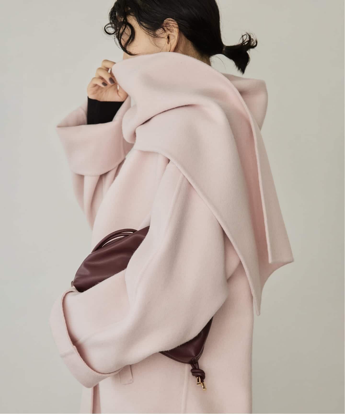 【スローブ イエナ/SLOBE IENA】の《ストール付き/ 》SUPER140 ダブルフェイスノーカラーコート・ストール インテリア・キッズ・メンズ・レディースファッション・服の通販 founy(ファニー) 　ファッション　Fashion　レディースファッション　Fashion for Women　アウター　Coat / Outerwear Collection　コート・ロングコート・ピーコート　Long Coats, Peacoats & More　インナー　Innerwear　ジャケット　Jacket, Outerwear　ストール　Stole, Wrap　ダウン　Down, Puffer　ダブル　Double, Double-Breasted　デニム　Denim, Jeans Material　フェイス　Face, Facial Design　ミドル　Middle Length, Mid Height　ロング　Long, Long-Length　おすすめ　Recommended / Our Picks　エレガント 上品　Elegant　2025年　2025　2025-2026秋冬・A/W　Autumn/Winter 2025–26 AW25–26　ピンク A|ID: prp329100004645037 ipo3291000000033968430