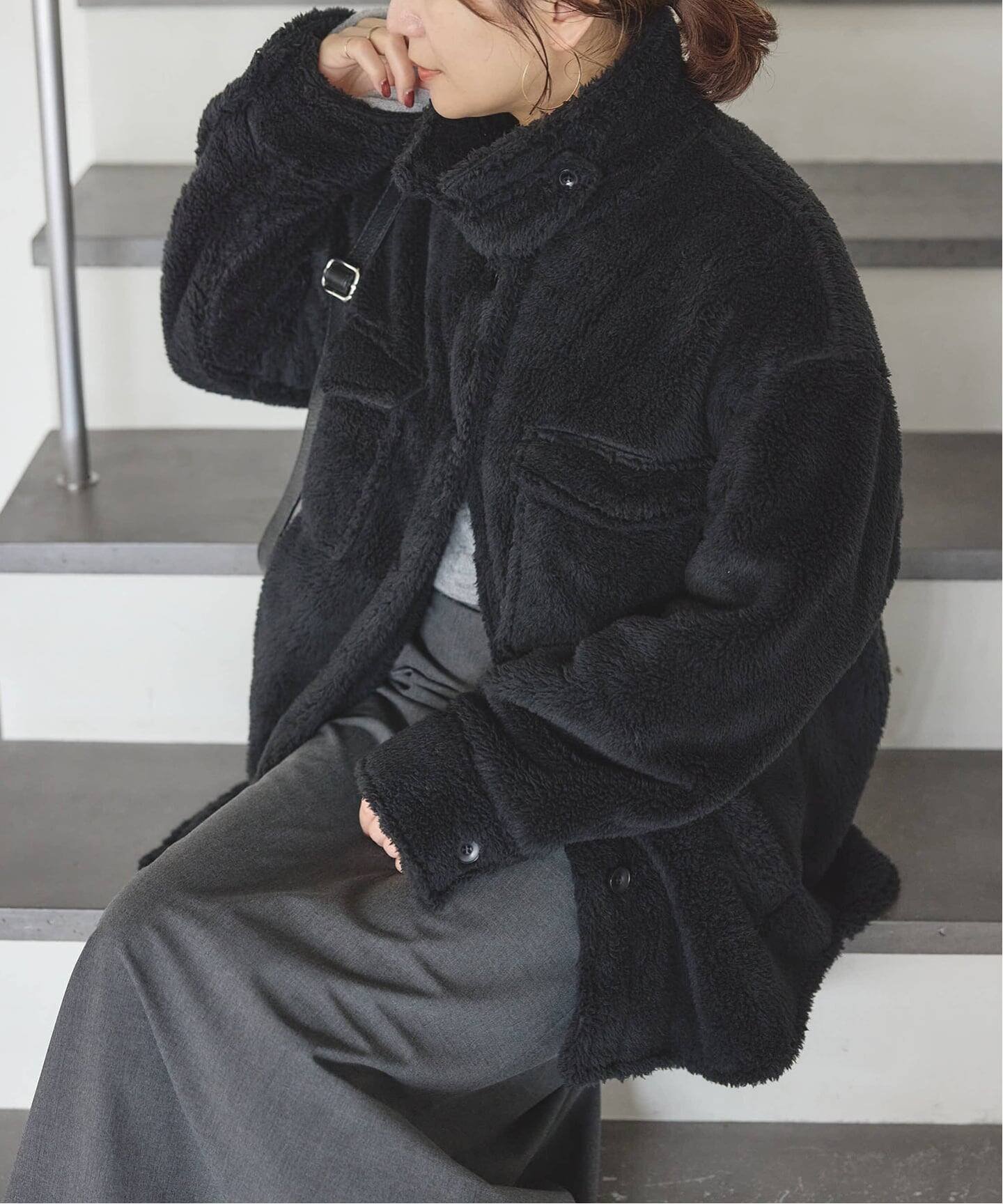 【ジャーナルスタンダード/JOURNAL STANDARD】の【2025FW 新作】ECOPELソフトフリースCPO インテリア・キッズ・メンズ・レディースファッション・服の通販 founy(ファニー) 　ファッション　Fashion　レディースファッション　Fashion for Women　シンプル　Simple, Minimal　ジャケット　Jacket, Outerwear　ハイネック　High Neck, Mock Neck　フラップ　Flap, Flap Pocket　フランス　France, French　ミドル　Middle Length, Mid Height　ブラック|ID: prp329100004645065 ipo3291000000033520278