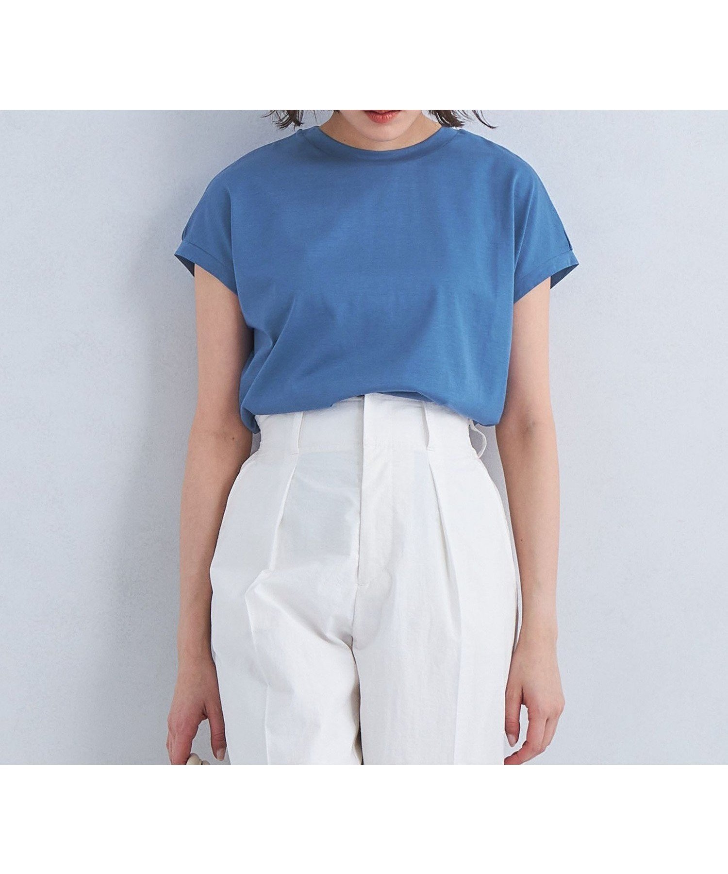 【ユナイテッドアローズ/UNITED ARROWS】のグロッシー フレンチスリーブ Tシャツ インテリア・キッズ・メンズ・レディースファッション・服の通販 founy(ファニー) 　ファッション　Fashion　レディースファッション　Fashion for Women　トップス・カットソー　Cut & Sew Tops　シャツ・ブラウス・オフィスカジュアル　Elegant Blouses & Button-Ups　ロングTシャツ・Tシャツ　Longline T-Shirts & Tees　ウェーブ　Wavy Pattern　スリーブ　Sleeve, Long Sleeve / Short Sleeve　フレンチ　French, French Style　COBALT|ID: prp329100004645099 ipo3291000000033520650