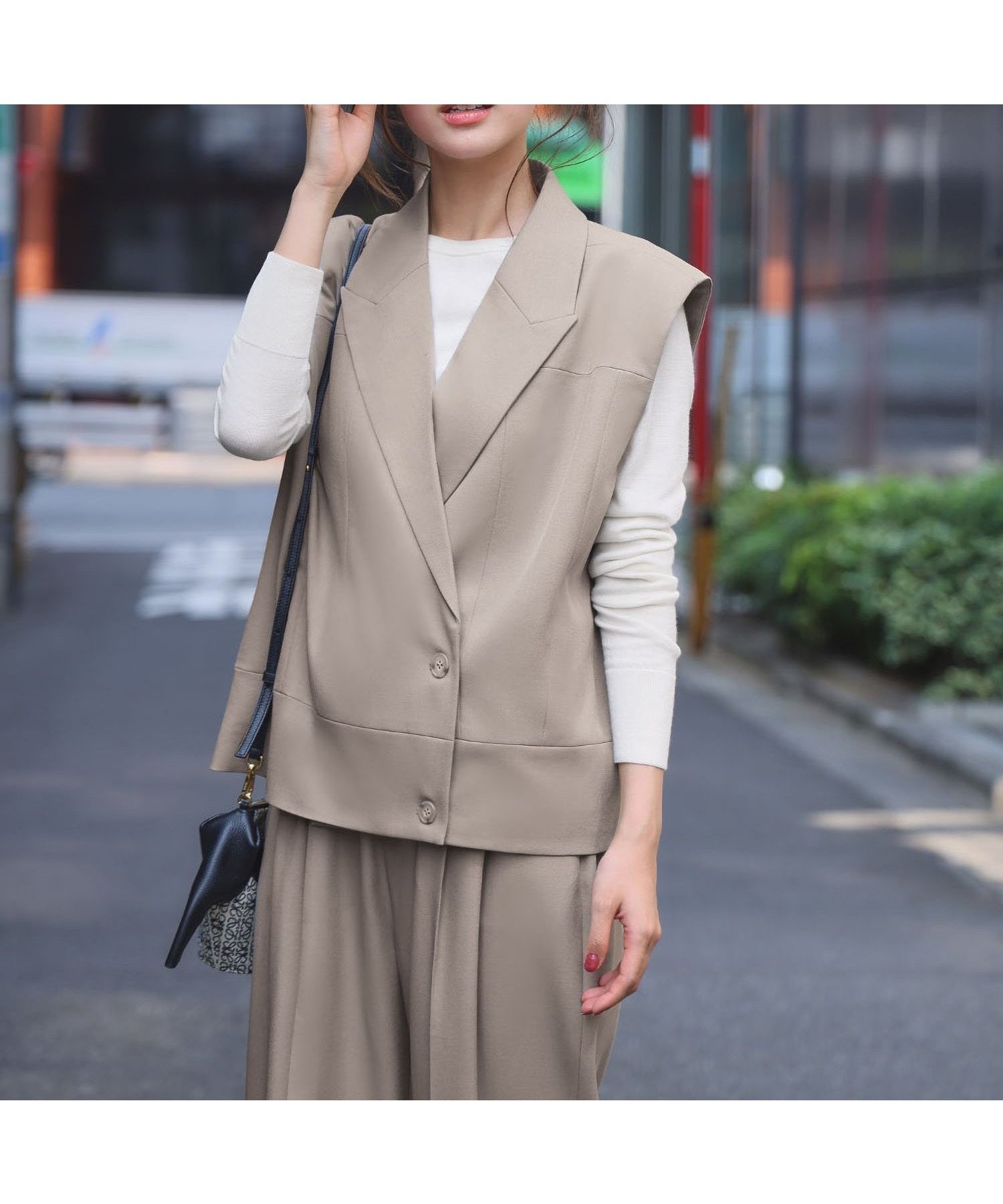 【ガール/GIRL】のセットアップ テーラードベスト ジレ ワイドパンツ 2点セット 上下セット インテリア・キッズ・メンズ・レディースファッション・服の通販 founy(ファニー) 　ファッション　Fashion　レディースファッション　Fashion for Women　アウター　Coat / Outerwear Collection　セットアップ　Matching Sets　レディースパンツ・ボトムス　Pants & Trousers / Bottoms　ストレッチ　Stretch, Stretchy Fabric　スーツ　Suit, Formalwear　セットアップ　Set-Up, Coordinated Outfit　ベスト　Vest, Waistcoat　ワイド　Wide, Wide Fit　再入荷　Restock / Back in Stock　エレガント 上品　Elegant　BE|ID: prp329100004645163 ipo3291000000033521818