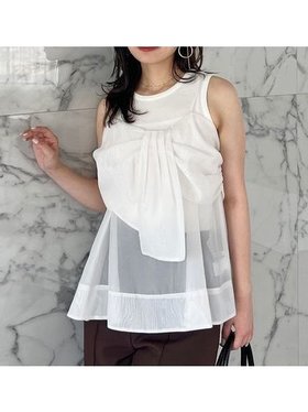 【スナイデル/SNIDEL】 デザインブラウスSETノースリカットソー人気、トレンドファッション・服の通販 founy(ファニー) ファッション Fashion レディースファッション Fashion for Women トップス・カットソー Cut & Sew Tops シャツ・ブラウス・オフィスカジュアル Elegant Blouses & Button-Ups カットソー・ベーシックTシャツ Cut-and-Sewn Tops / Stretch Tees & Basics オーガンジー Organza Fabric ギャザー Gathered, Ruffled コンビ Combo, Combination Style シンプル Simple, Minimal ストレート Straight, Straight Cut タンク Tank Top, Sleeveless Top ボトム Bottoms, Lower Wear ラップ Wrap, Wrap Design リボン Ribbon, Bow おすすめ Recommended / Our Picks エレガント 上品 Elegant |ID:prp329100004645164