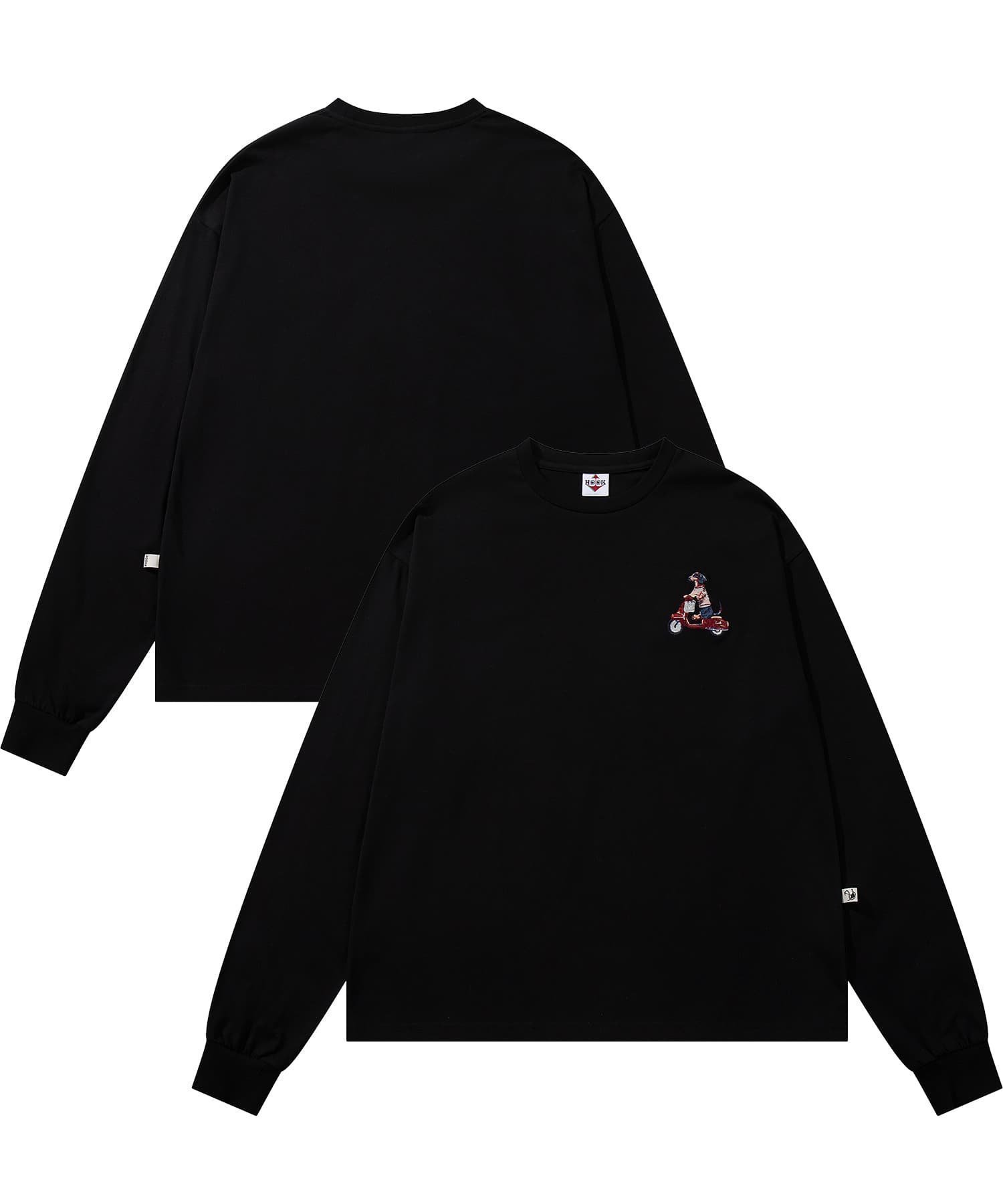 【アイモハ/aimoha】のHOOK -original- DOGワンポイント刺繍ロンTEE 人気、トレンドファッション・服の通販 founy(ファニー) 　ファッション　Fashion　レディースファッション　Fashion for Women　トップス・カットソー　Cut & Sew Tops　ロングTシャツ・Tシャツ　Longline T-Shirts & Tees　シンプル　Simple, Minimal　ビッグ　Big, Oversized　フロント　Front, Front Design　リラックス　Relax, Relaxed Fit　ワンポイント　One Point, Statement Accent　犬　Dog　 other-1|ID: prp329100004645172 ipo3291000000033522054