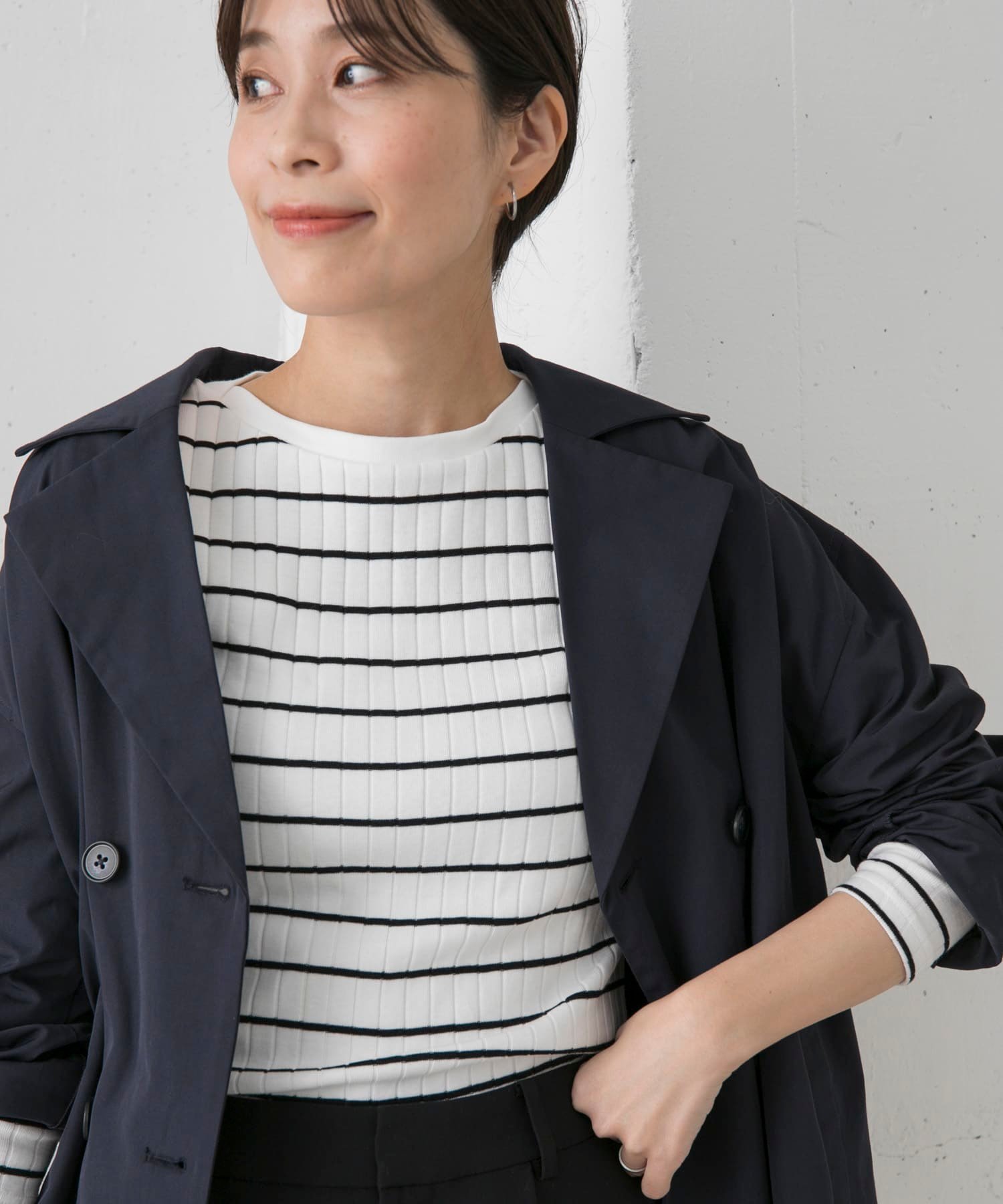 【アーバンリサーチ ドアーズ/URBAN RESEARCH DOORS】の針抜き長袖カットソー インテリア・キッズ・メンズ・レディースファッション・服の通販 founy(ファニー) 　ファッション　Fashion　レディースファッション　Fashion for Women　トップス・カットソー　Cut & Sew Tops　カットソー・ベーシックTシャツ　Cut-and-Sewn Tops / Stretch Tees & Basics　2025年　2025　2025春夏・S/S　Spring/Summer 2025 SS25　カットソー　Cut and Sewn Top　夏　Summer　S/S・春夏　SS, Spring/Summer, Warm Season　長袖　Long Sleeve, Full Sleeve　BORDER|ID: prp329100004645175 ipo3291000000033634854