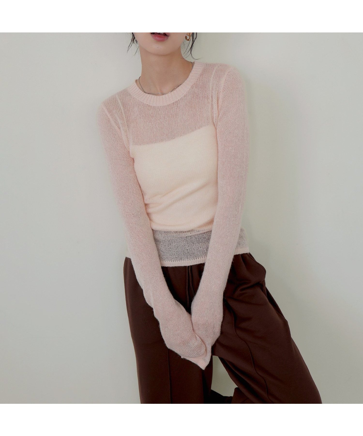 【リアン/Lian】のウールモヘアシアーニット 人気、トレンドファッション・服の通販 founy(ファニー) 　ファッション　Fashion　レディースファッション　Fashion for Women　トップス・カットソー　Cut & Sew Tops　ニット　Knit Tops & Sweaters　 other-1|ID: prp329100004645251 ipo3291000000033619100