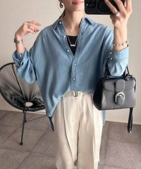 【スタイルドア/STYLEDOOR】の【大人デニム】パール釦オーバーリヨセルデニムシャツ 人気、トレンドファッション・服の通販 founy(ファニー) ファッション Fashion レディースファッション Fashion for Women トップス・カットソー Cut & Sew Tops シャツ・ブラウス・オフィスカジュアル Elegant Blouses & Button-Ups ジャケット Jacket, Outerwear デニム Denim, Jeans Material パール Pearl, Pearl Accent ベーシック Basic, Essential 定番 Standard, Basic Item 羽織 Haori, Light Jacket |ID:prp329100004645301