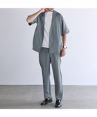 【ザ カジュアル/THE CASUAL / MEN】の【セットアップ 2点セット】接触冷感テックリネンノーカラー半袖カーデorオープンカラー半袖シャツ/&テーパードパンツセットアップ ライトグレー|ID: prp329100004645710 ipo3291000000033530595