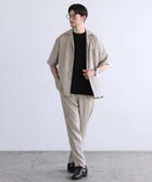 【ザ カジュアル/THE CASUAL / MEN】の【セットアップ 2点セット】接触冷感テックリネンノーカラー半袖カーデorオープンカラー半袖シャツ/&テーパードパンツセットアップ ベージュ系|ID: prp329100004645710 ipo3291000000033530601