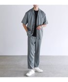 【ザ カジュアル/THE CASUAL / MEN】の【セットアップ 2点セット】接触冷感テックリネンノーカラー半袖カーデorオープンカラー半袖シャツ/&テーパードパンツセットアップ グレー系2|ID: prp329100004645710 ipo3291000000033530603