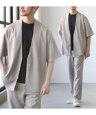 【ザ カジュアル/THE CASUAL / MEN】の【セットアップ 2点セット】接触冷感テックリネンノーカラー半袖カーデorオープンカラー半袖シャツ/&テーパードパンツセットアップ グレージュ|ID: prp329100004645710 ipo3291000000033530606