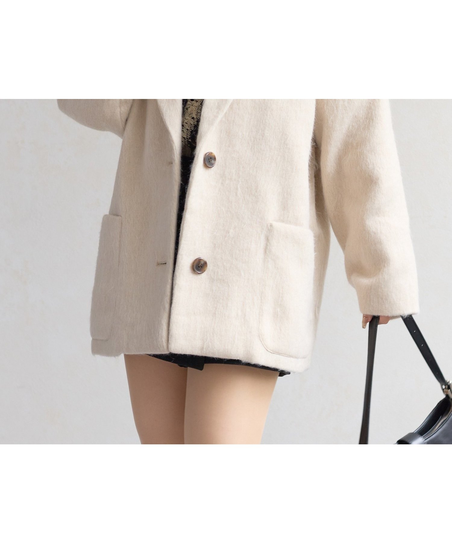 【ゼヴォン/Thevon】のシャギーミドルコート インテリア・キッズ・メンズ・レディースファッション・服の通販 founy(ファニー) 　ファッション　Fashion　レディースファッション　Fashion for Women　アウター　Coat / Outerwear Collection　コート・ロングコート・ピーコート　Long Coats, Peacoats & More　2025年　2025　2025-2026秋冬・A/W　Autumn/Winter 2025–26 AW25–26　おすすめ　Recommended / Our Picks　ショート　Short, Short Length　スニーカー　Sneakers, Trainers　ダウン　Down, Puffer　デニム　Denim, Jeans Material　トレンド　Trend, Trending Now　フレア　Flare, Flared　ミドル　Middle Length, Mid Height　エレガント 上品　Elegant　冬　Winter / This Winter　定番　Standard, Basic Item　秋　Autumn　エクリュ|ID: prp329100004645782 ipo3291000000033531345