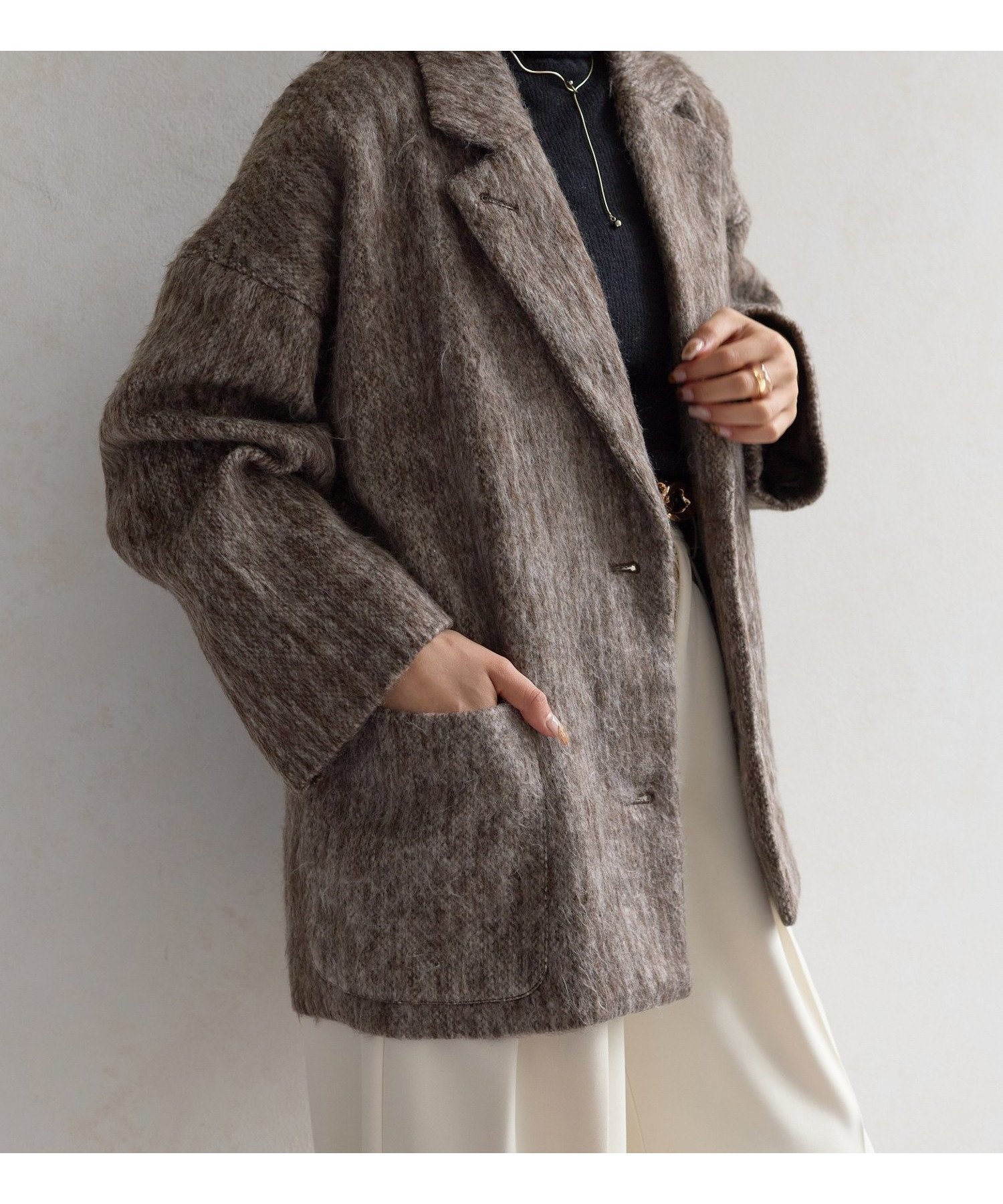 【ゼヴォン/Thevon】のシャギーミドルコート インテリア・キッズ・メンズ・レディースファッション・服の通販 founy(ファニー) 　ファッション　Fashion　レディースファッション　Fashion for Women　アウター　Coat / Outerwear Collection　コート・ロングコート・ピーコート　Long Coats, Peacoats & More　2025年　2025　2025-2026秋冬・A/W　Autumn/Winter 2025–26 AW25–26　おすすめ　Recommended / Our Picks　ショート　Short, Short Length　スニーカー　Sneakers, Trainers　ダウン　Down, Puffer　デニム　Denim, Jeans Material　トレンド　Trend, Trending Now　フレア　Flare, Flared　ミドル　Middle Length, Mid Height　エレガント 上品　Elegant　冬　Winter / This Winter　定番　Standard, Basic Item　秋　Autumn　モカ|ID: prp329100004645782 ipo3291000000033531347