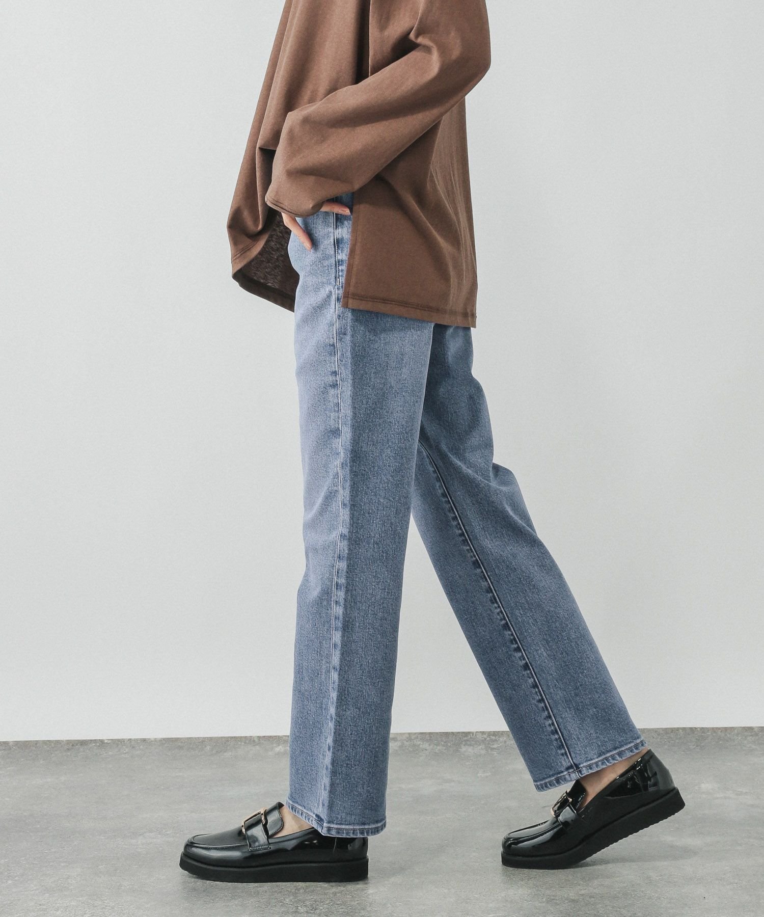 【グローバルワーク/GLOBAL WORK】のGOODデニムスリムストレート/498401 インテリア・キッズ・メンズ・レディースファッション・服の通販 founy(ファニー) 　ファッション　Fashion　レディースファッション　Fashion for Women　シューズ　Shoes, Footwear　ストレッチ　Stretch, Stretchy Fabric　スリム　Slim, Slim Fit　チュニック　Tunic, Long Top　デニム　Denim, Jeans Material　ビッグ　Big, Oversized　フィット　Fit, Slim Fit　楽ちん　Easy Fit, Comfortable　ブルー83|ID: prp329100004645818 ipo3291000000033531682