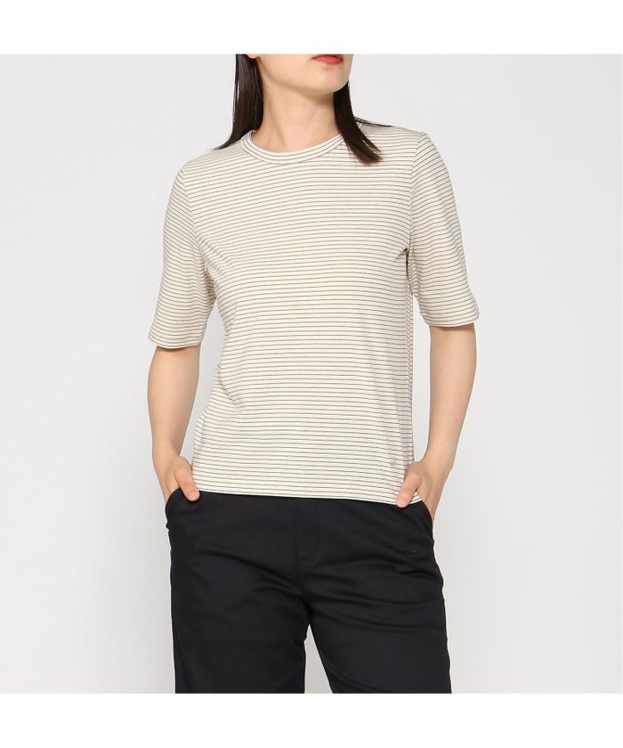 【クロコダイル/CROCODILE】のCROCODILE/フライス ラメボーダー Tシャツ インテリア・キッズ・メンズ・レディースファッション・服の通販 founy(ファニー) https://founy.com/ ファッション Fashion レディースファッション Fashion for Women トップス・カットソー Cut & Sew Tops シャツ・ブラウス・オフィスカジュアル Elegant Blouses & Button-Ups ロングTシャツ・Tシャツ Longline T-Shirts & Tees ボーダー Border, Stripe 半袖 Short Sleeve, Half Sleeve |ID: prp329100004645830 ipo3291000000033634977