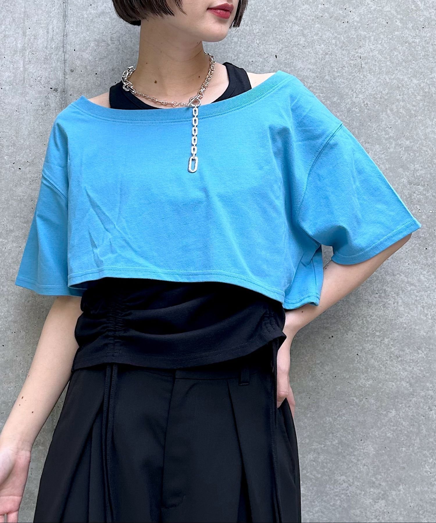 【ページボーイ/PAGEBOY】のオフショルTドロストタンクセット インテリア・キッズ・メンズ・レディースファッション・服の通販 founy(ファニー) 　ファッション　Fashion　レディースファッション　Fashion for Women　おすすめ　Recommended / Our Picks　シャーリング　Shirring, Ruched　タンク　Tank Top, Sleeveless Top　デコルテ　Décolleté, Neckline　デニム　Denim, Jeans Material　フレア　Flare, Flared　ボトム　Bottoms, Lower Wear　ミックス　Mix, Mixed Style　ワイド　Wide, Wide Fit　半袖　Short Sleeve, Half Sleeve　夏　Summer　レトロブルー85|ID: prp329100004645928 ipo3291000000033532525