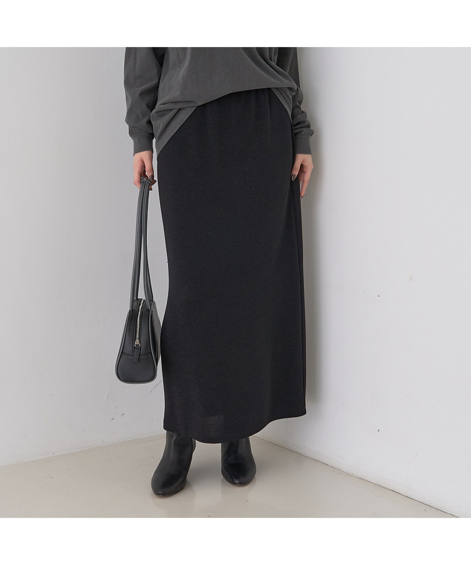 【ルージュヴィフラクレ/Rouge vif la cle】のラメグリッタージャージスカート インテリア・キッズ・メンズ・レディースファッション・服の通販 founy(ファニー) 　ファッション　Fashion　レディースファッション　Fashion for Women　スカート　Skirts　オケージョン　Occasion Wear　スウェット / スエット　Sweatshirt, Sweatwear　ストレート　Straight, Straight Cut　マキシ　Maxi, Full Length　ロング　Long, Long-Length　エレガント 上品　Elegant　ブラック|ID: prp329100004645947 ipo3291000000033532596