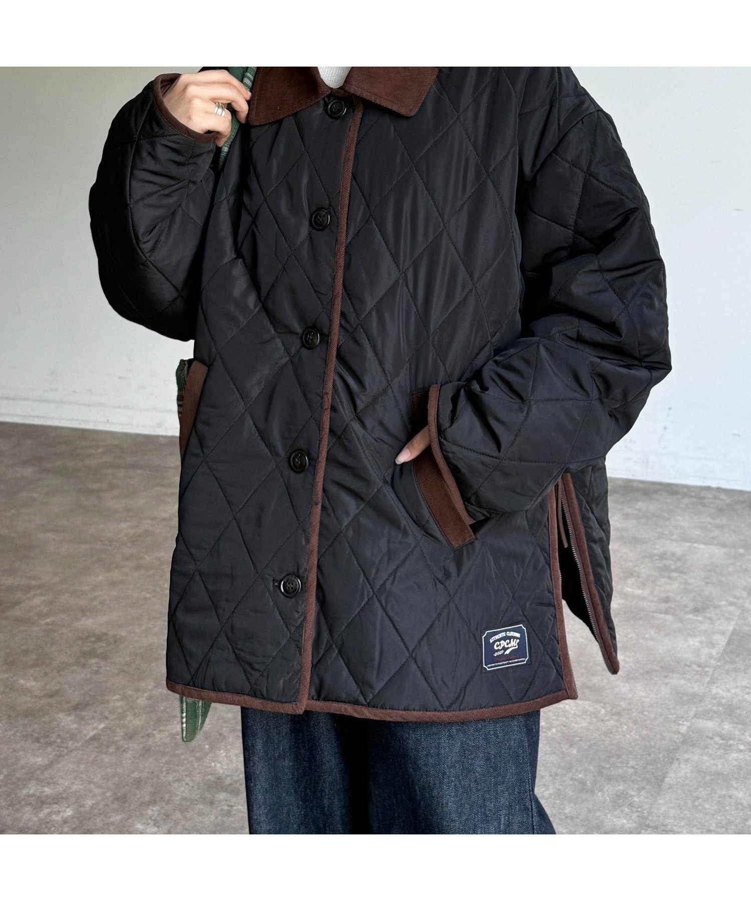 【シーピーシーエム/CPCM】の襟コーデュロイキルティングブルゾン インテリア・キッズ・メンズ・レディースファッション・服の通販 founy(ファニー) 　ファッション　Fashion　レディースファッション　Fashion for Women　アウター　Coat / Outerwear Collection　ブルゾンジャケット・スポーティアウター　Blouson Jackets　おすすめ　Recommended / Our Picks　カットソー　Cut and Sewn Top　キルティング　Quilted, Quilting　コーデュロイ　Corduroy, Cord Fabric　シンプル　Simple, Minimal　パイピング　Piping, Trim Design　ブルゾン　Blouson, Bomber Jacket　エレガント 上品　Elegant　ブラック|ID: prp329100004645977 ipo3291000000033532754