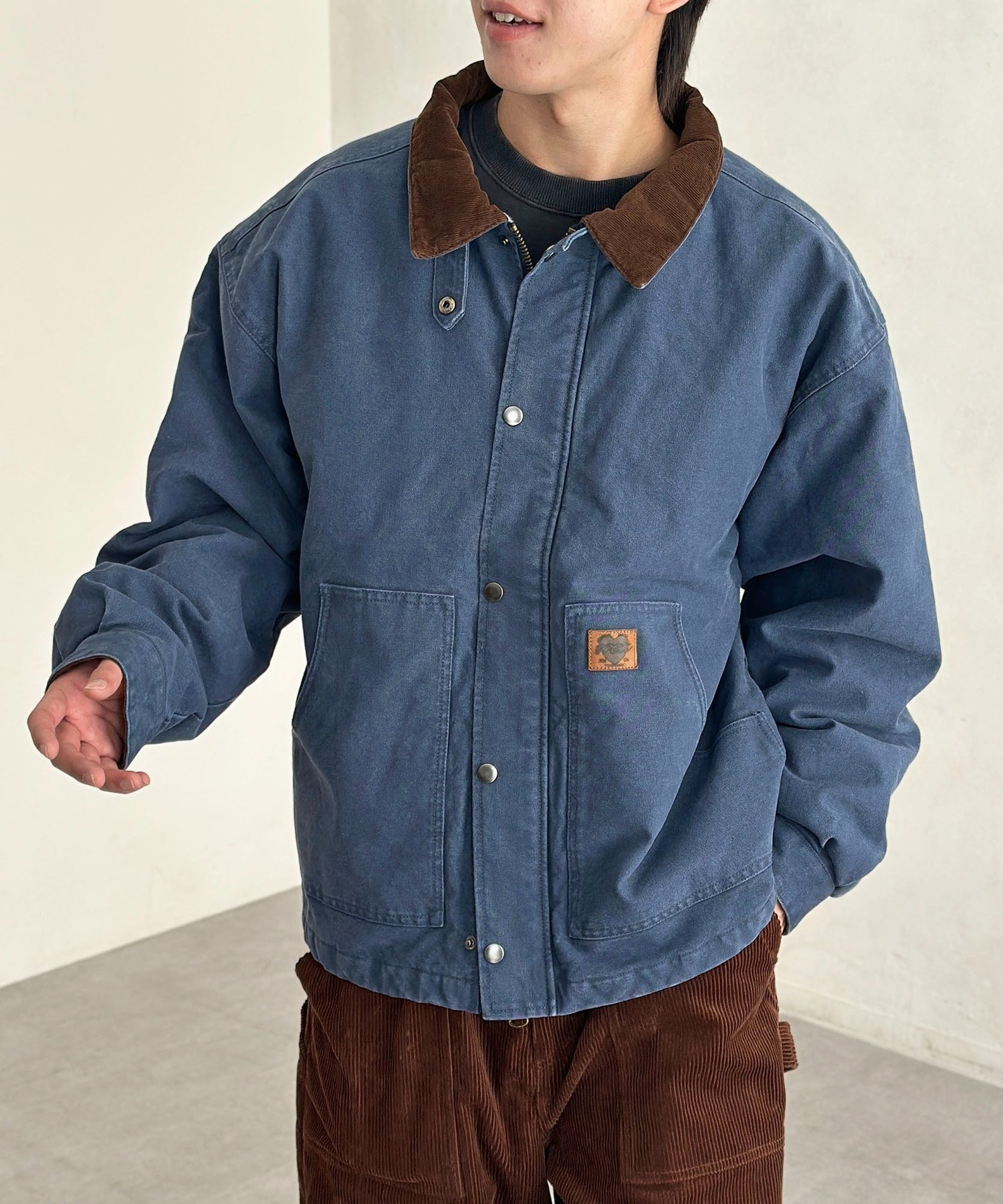【シーピーシーエム/CPCM】の襟コーデュロイワークジャケット インテリア・キッズ・メンズ・レディースファッション・服の通販 founy(ファニー) 　ファッション　Fashion　レディースファッション　Fashion for Women　アウター　Coat / Outerwear Collection　レディースジャケット・軽アウター　Jackets　ジャケット　Jacket, Outerwear　ワーク　Workwear, Utility Style　ヴィンテージ　Vintage Style　ネイビー|ID: prp329100004645987 ipo3291000000033532799