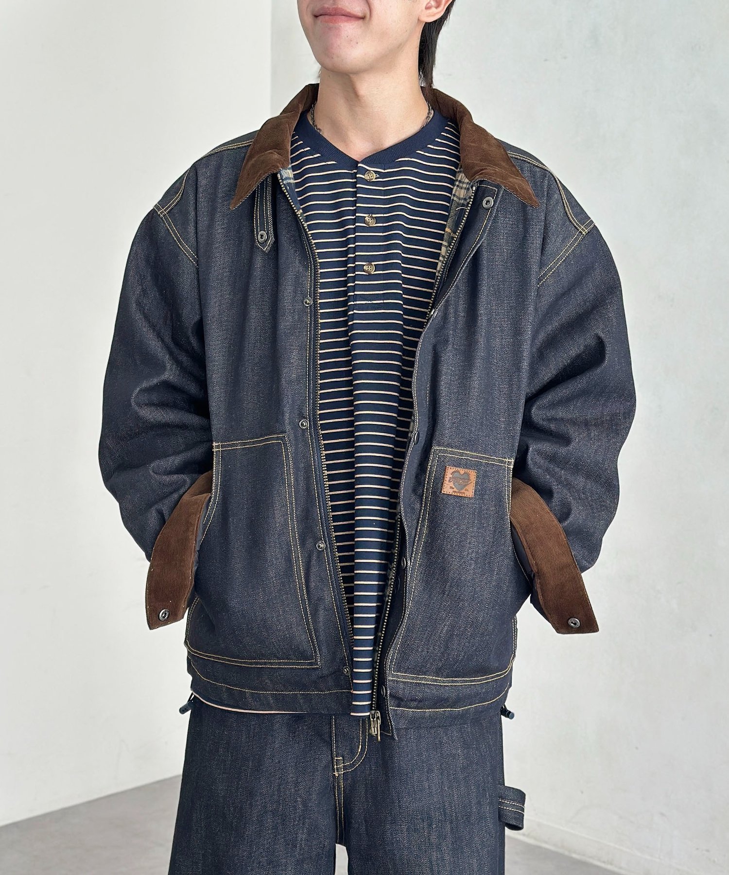 【シーピーシーエム/CPCM】の襟コーデュロイワークジャケット インテリア・キッズ・メンズ・レディースファッション・服の通販 founy(ファニー) 　ファッション　Fashion　レディースファッション　Fashion for Women　アウター　Coat / Outerwear Collection　レディースジャケット・軽アウター　Jackets　ジャケット　Jacket, Outerwear　ワーク　Workwear, Utility Style　ヴィンテージ　Vintage Style　インディゴブルー|ID: prp329100004645987 ipo3291000000033532802