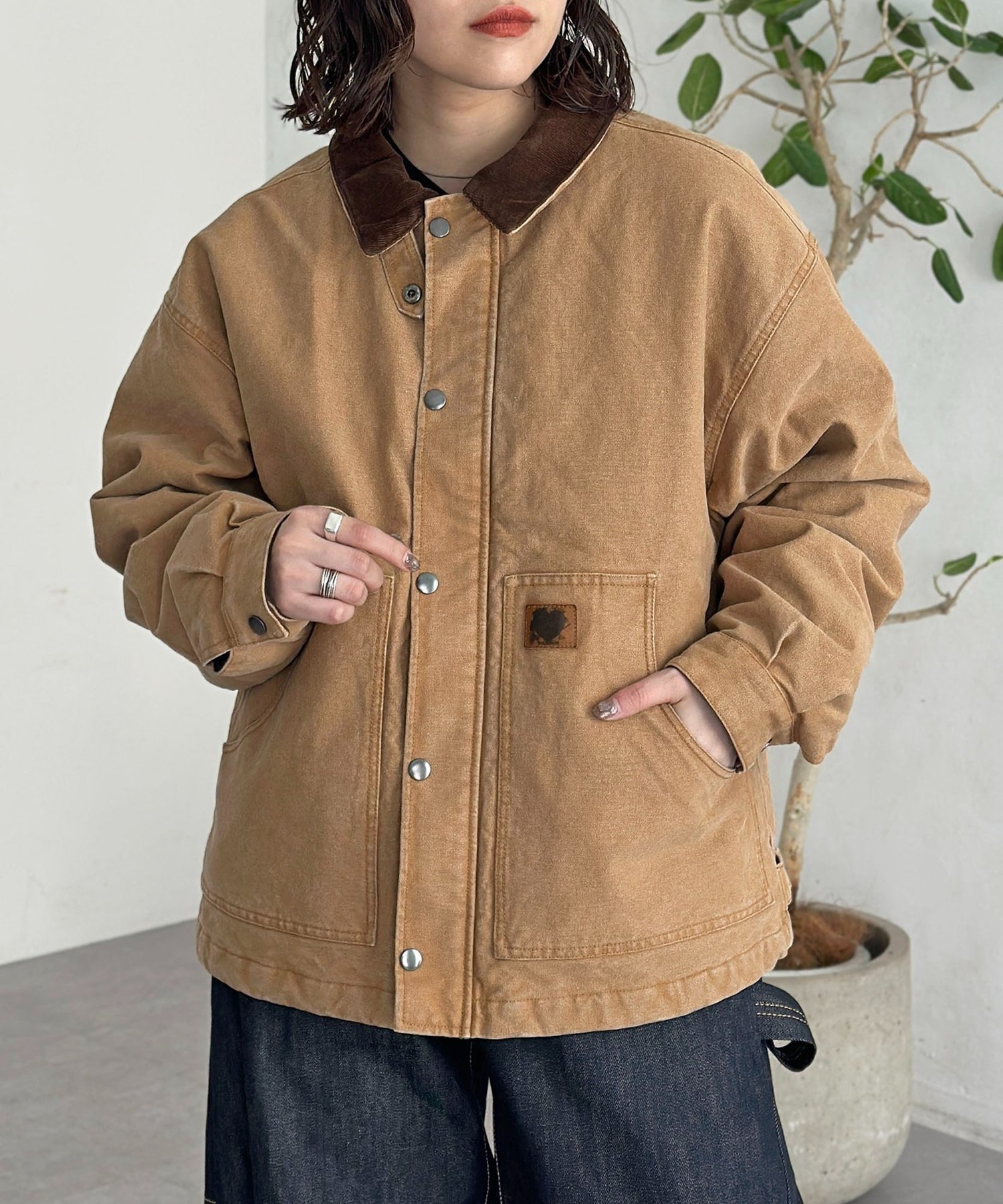 【シーピーシーエム/CPCM】の襟コーデュロイワークジャケット インテリア・キッズ・メンズ・レディースファッション・服の通販 founy(ファニー) 　ファッション　Fashion　レディースファッション　Fashion for Women　アウター　Coat / Outerwear Collection　レディースジャケット・軽アウター　Jackets　ジャケット　Jacket, Outerwear　ワーク　Workwear, Utility Style　ヴィンテージ　Vintage Style　キャメル|ID: prp329100004645987 ipo3291000000033532805