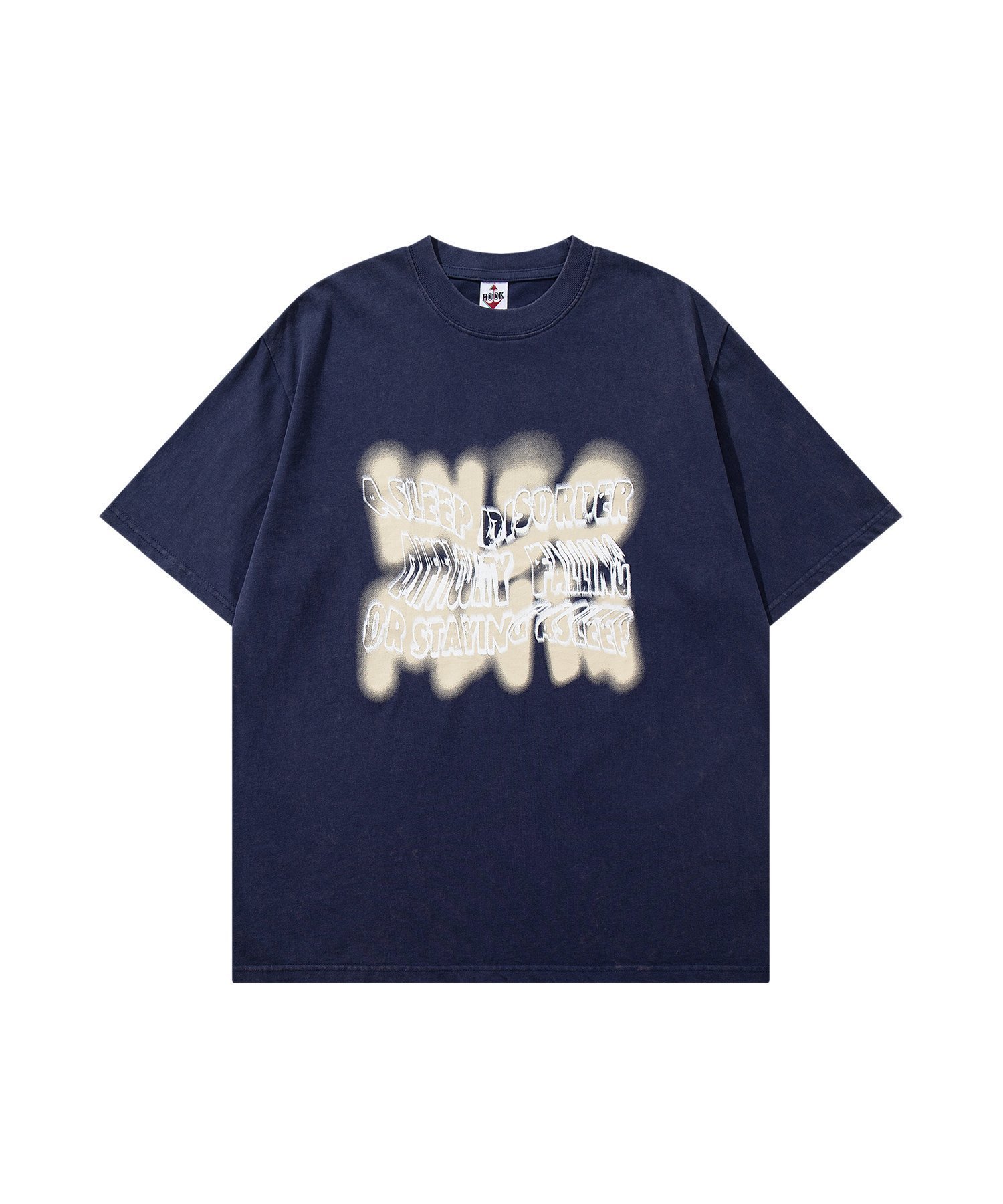 【アイモハ/aimoha】のHOOK -original- ヴィンテージ風ウォッシュプリントビッグTEE インテリア・キッズ・メンズ・レディースファッション・服の通販 founy(ファニー) 　ファッション　Fashion　レディースファッション　Fashion for Women　グラフィック　Graphic, Graphic Design　トレンド　Trend, Trending Now　ビッグ　Big, Oversized　プリント　Print, Printed Pattern　ヴィンテージ　Vintage Style　ネイビー|ID: prp329100004646088 ipo3291000000033533478