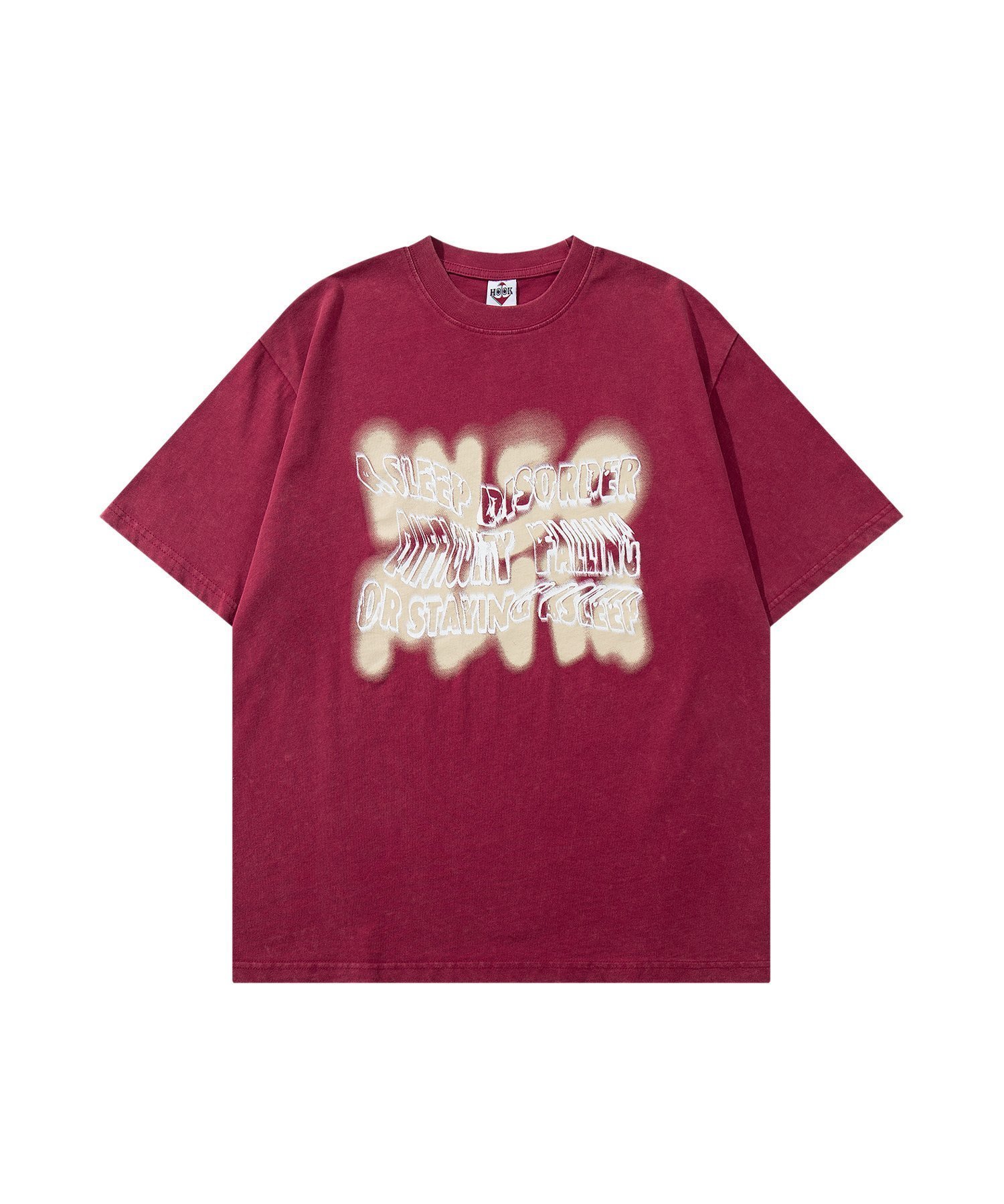 【アイモハ/aimoha】のHOOK -original- ヴィンテージ風ウォッシュプリントビッグTEE インテリア・キッズ・メンズ・レディースファッション・服の通販 founy(ファニー) 　ファッション　Fashion　レディースファッション　Fashion for Women　グラフィック　Graphic, Graphic Design　トレンド　Trend, Trending Now　ビッグ　Big, Oversized　プリント　Print, Printed Pattern　ヴィンテージ　Vintage Style　ワイン|ID: prp329100004646088 ipo3291000000033533483
