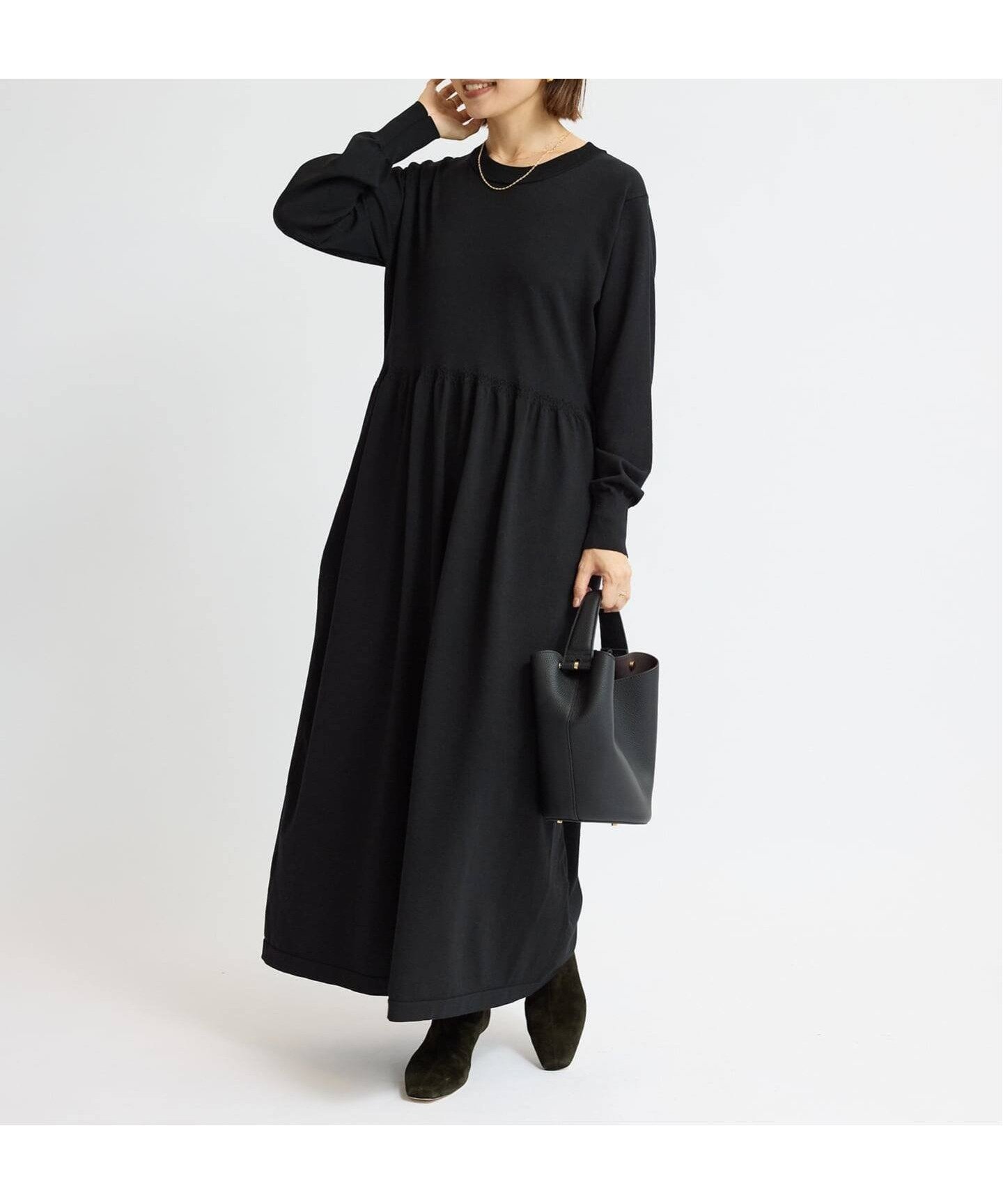 【イエナ/IENA】のクルーネックニットワンピース 人気、トレンドファッション・服の通販 founy(ファニー) 　ファッション　Fashion　レディースファッション　Fashion for Women　ワンピース　Dresses　ニットワンピース　Knit Dresses　2025年　2025　2025-2026秋冬・A/W　Autumn/Winter 2025–26 AW25–26　リラックス　Relax, Relaxed Fit　 other-1|ID: prp329100004646133 ipo3291000000033533853