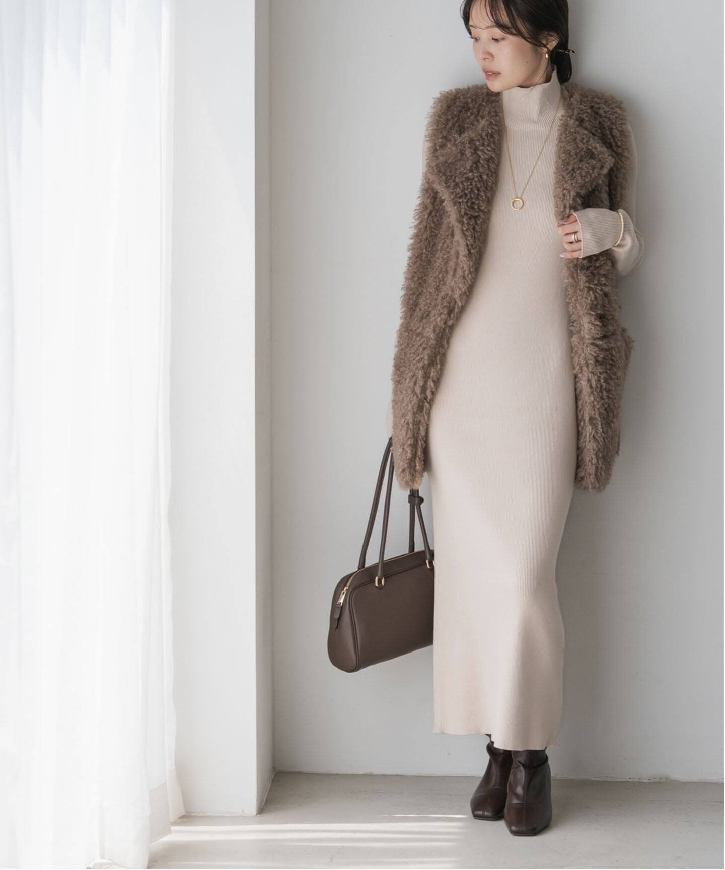 【ノーブル / スピック&スパン/NOBLE / Spick & Span】のRY/PLリブハイネックロングワンピース インテリア・キッズ・メンズ・レディースファッション・服の通販 founy(ファニー) 　ファッション　Fashion　レディースファッション　Fashion for Women　ワンピース　Dresses　シンプル　Simple, Minimal　ジャケット　Jacket, Outerwear　ベスト　Vest, Waistcoat　ベーシック　Basic, Essential　ロング　Long, Long-Length　エレガント 上品　Elegant　A/W・秋冬　Autumn/Winter　ナチュラル|ID: prp329100004646146 ipo3291000000033533933