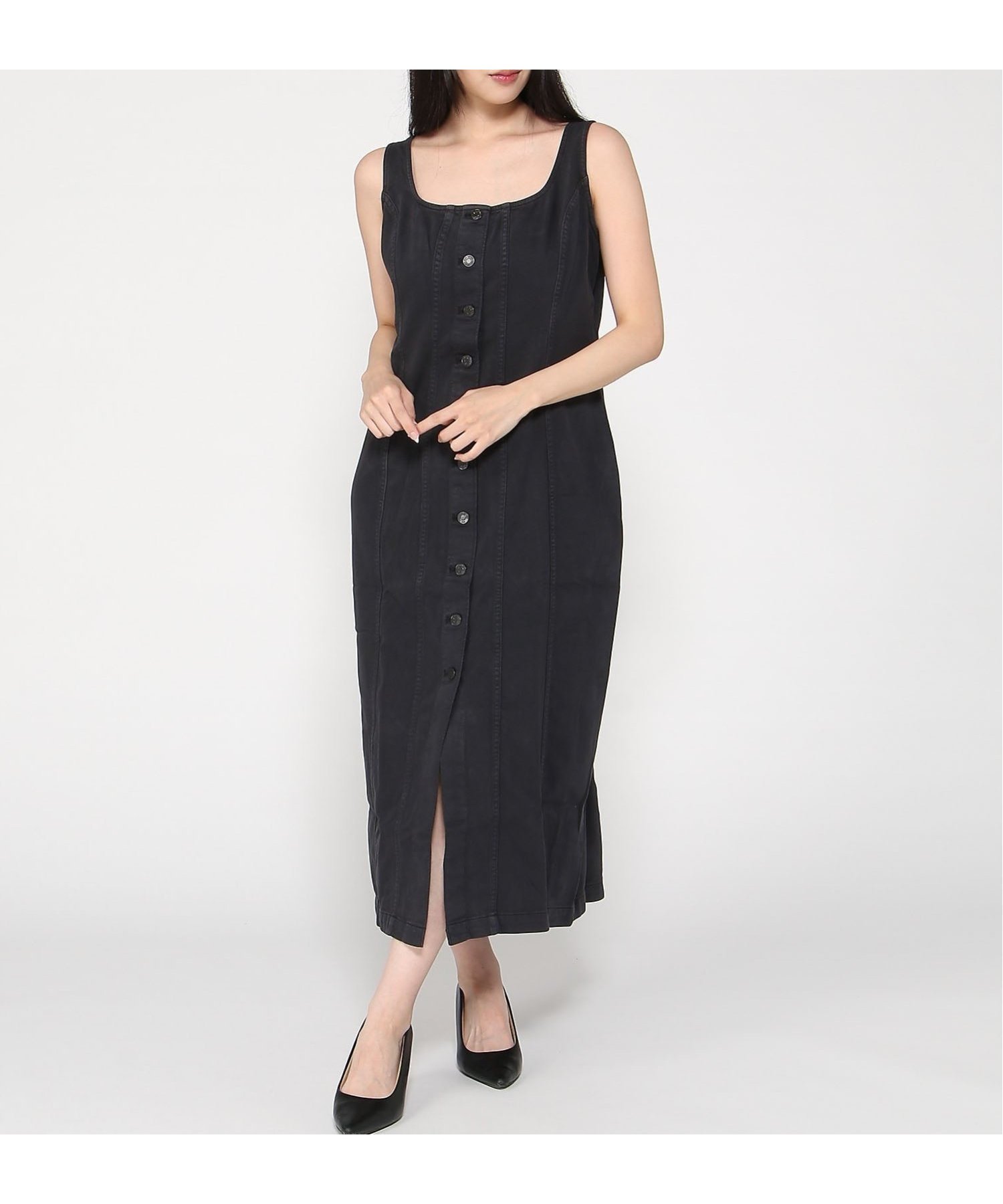 【ギャップ/GAP】のSL BTN THRU FITTED TWILL MAXI 人気、トレンドファッション・服の通販 founy(ファニー) 　ファッション　Fashion　レディースファッション　Fashion for Women　スリット　Slit, Slit Detail　スリム　Slim, Slim Fit　ノースリーブ　Sleeveless, No-Sleeve　フィット　Fit, Slim Fit　フレア　Flare, Flared　フロント　Front, Front Design　 other-1|ID: prp329100004646165 ipo3291000000033534079