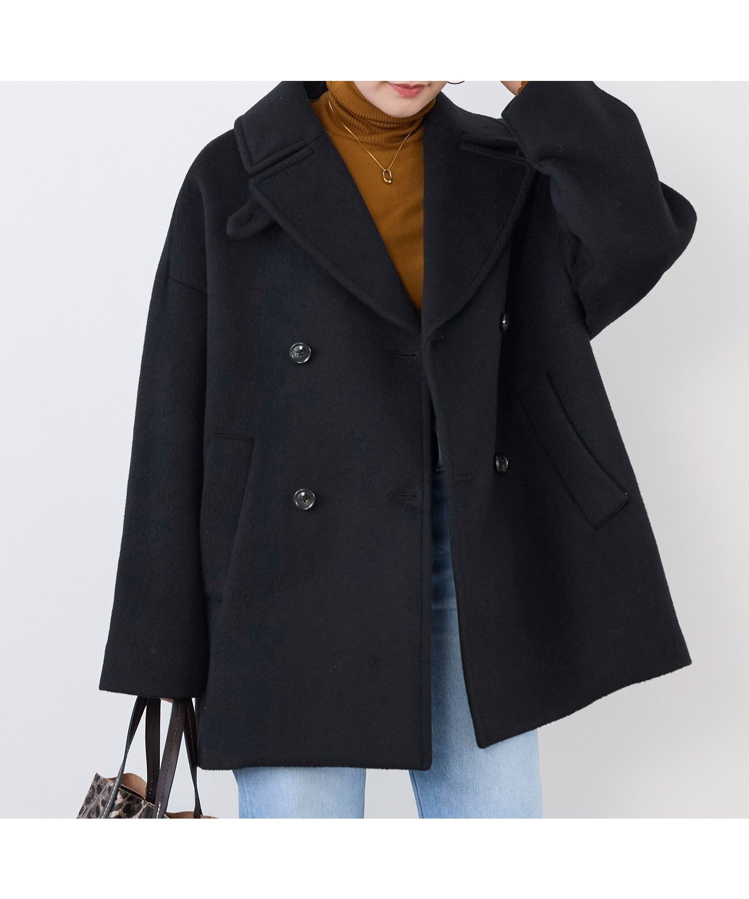 【マイカ ディール/MICA & DEAL】の【TICCA】ピーコート インテリア・キッズ・メンズ・レディースファッション・服の通販 founy(ファニー) 　ファッション　Fashion　レディースファッション　Fashion for Women　アウター　Coat / Outerwear Collection　コート・ロングコート・ピーコート　Long Coats, Peacoats & More　シンプル　Simple, Minimal　ダウン　Down, Puffer　デニム　Denim, Jeans Material　バランス　Balance, Style Balance　プリント　Print, Printed Pattern　ベーシック　Basic, Essential　ミドル　Middle Length, Mid Height　メルトン　Melton, Heavy Wool　ワーク　Workwear, Utility Style　おすすめ　Recommended / Our Picks　エレガント 上品　Elegant　BLACK|ID: prp329100004646169 ipo3291000000033585408