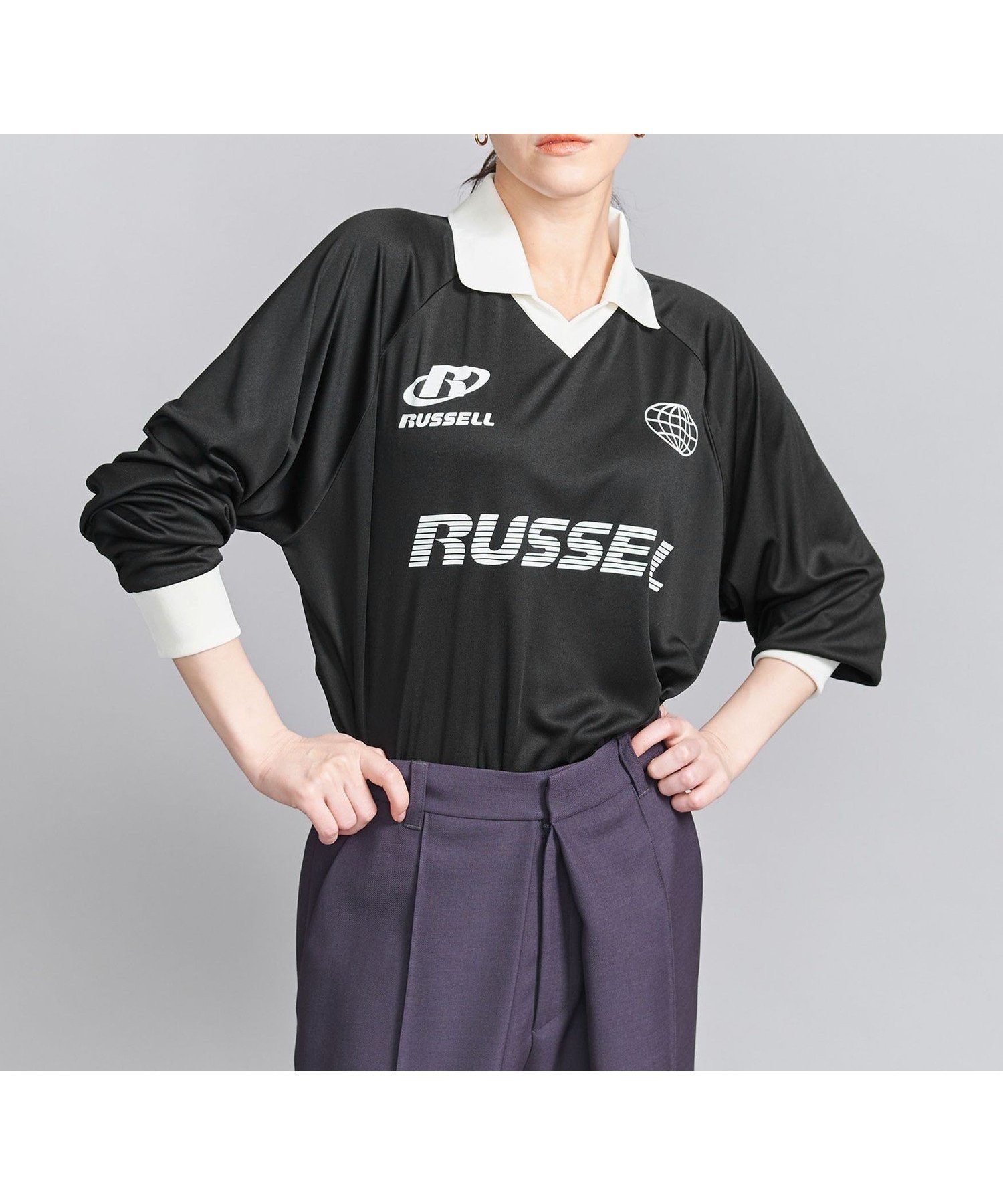 【ユナイテッドアローズ/UNITED ARROWS】の【別注】 RUSSELL ATHLETIC ロングスリーブ トップス 人気、トレンドファッション・服の通販 founy(ファニー) 　ファッション　Fashion　レディースファッション　Fashion for Women　トップス・カットソー　Cut & Sew Tops　ヴィンテージ　Vintage Style　スペシャル　Special, Limited Edition　スポーツ　Sports, Activewear　スラックス　Slacks, Dress Pants　スリーブ　Sleeve, Long Sleeve / Short Sleeve　デニム　Denim, Jeans Material　トレンド　Trend, Trending Now　ボトム　Bottoms, Lower Wear　別注　Limited Edition, Custom Order　ロング　Long, Long-Length　おすすめ　Recommended / Our Picks　 other-1|ID: prp329100004646208 ipo3291000000033534372
