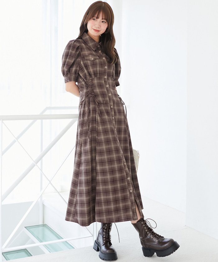 【マジェスティック レゴン/MAJESTIC LEGON】のサイドレースアップシャツワンピース インテリア・キッズ・メンズ・レディースファッション・服の通販 founy(ファニー) https://founy.com/ ファッション Fashion レディースファッション Fashion for Women ワンピース Dresses シャツワンピース / 1枚で着映えコーデ Shirt Dresses サンダル Sandals, Summer Shoes スリーブ Sleeve, Long Sleeve / Short Sleeve ダウン Down, Puffer バランス Balance, Style Balance レース Lace, Lace Fabric 再入荷 Restock / Back in Stock エレガント 上品 Elegant |ID: prp329100004646215 ipo3291000000033534426