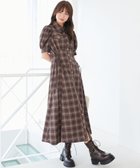 【マジェスティック レゴン/MAJESTIC LEGON】のサイドレースアップシャツワンピース ブラウン柄|ID: prp329100004646215 ipo3291000000033534428