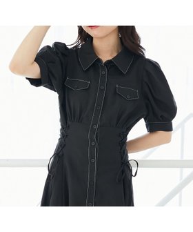 【マジェスティック レゴン/MAJESTIC LEGON】のサイドレースアップシャツワンピース 人気、トレンドファッション・服の通販 founy(ファニー) ファッション Fashion レディースファッション Fashion for Women ワンピース Dresses シャツワンピース / 1枚で着映えコーデ Shirt Dresses サンダル Sandals, Summer Shoes スリーブ Sleeve, Long Sleeve / Short Sleeve ダウン Down, Puffer バランス Balance, Style Balance レース Lace, Lace Fabric 再入荷 Restock / Back in Stock エレガント 上品 Elegant |ID:prp329100004646215