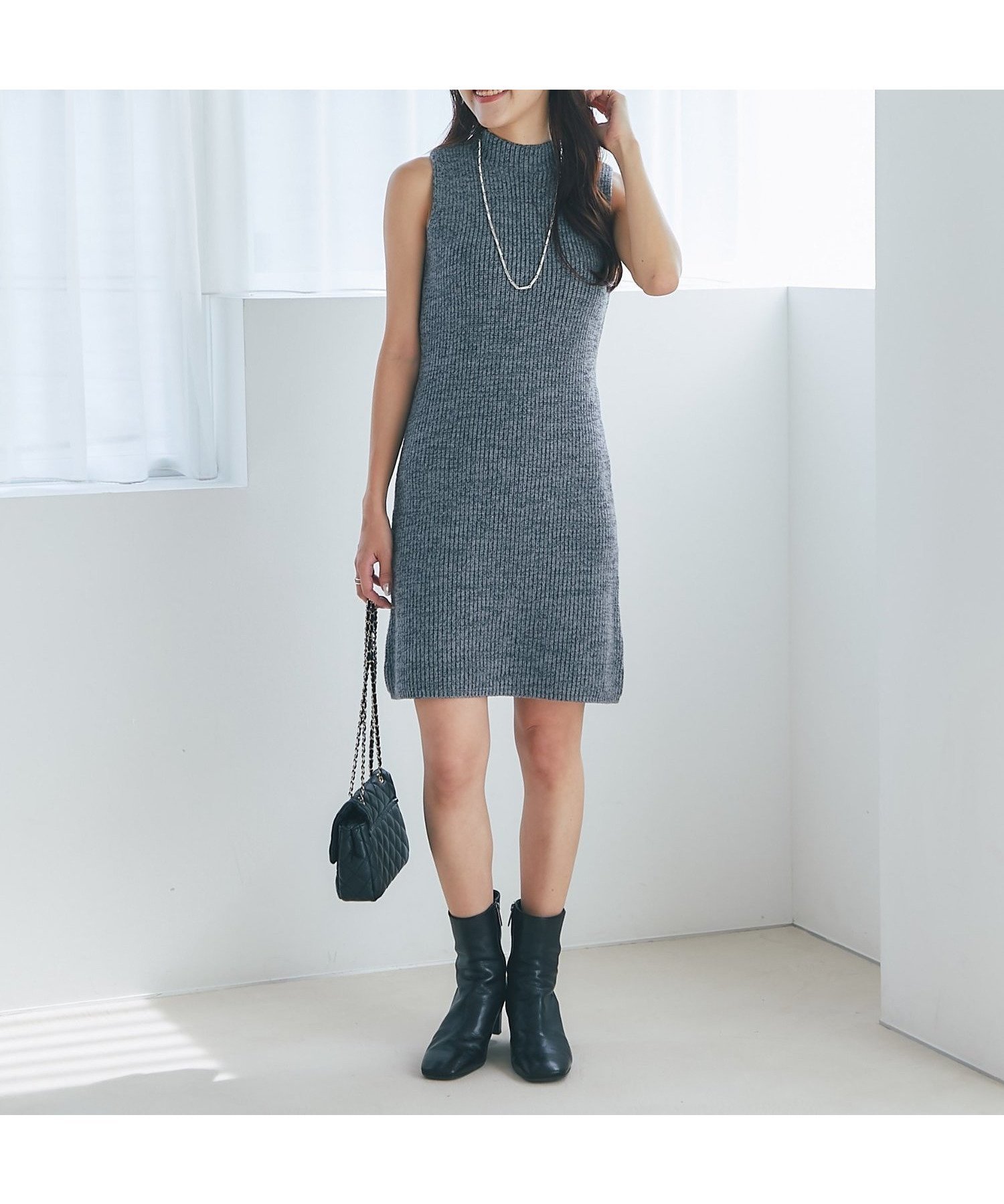 【ラブティックボンボン/La boutique BonBon】の【miki監修・低身長サイズあり】ハイネックノースリミニワンピース 人気、トレンドファッション・服の通販 founy(ファニー) 　ファッション　Fashion　レディースファッション　Fashion for Women　ワンピース　Dresses　シェイプ　Shape, Slim Fit　フレア　Flare, Flared　エレガント 上品　Elegant　人気　Popular, Best Seller　 other-1|ID: prp329100004646218 ipo3291000000033534444