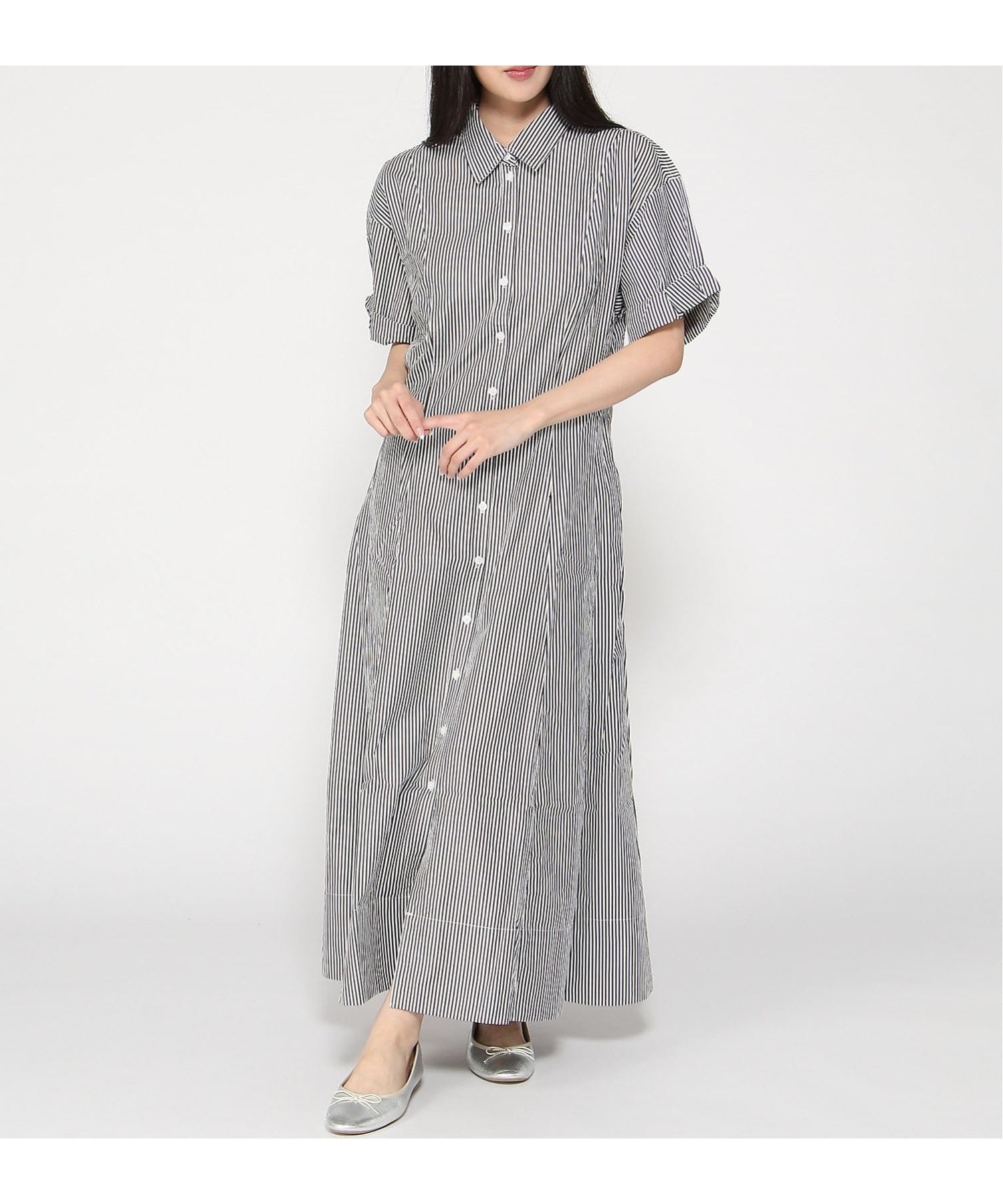 【ギャップ/GAP】のポプリン 袖ロールアップ ミディシャツワンピース 人気、トレンドファッション・服の通販 founy(ファニー) 　ファッション　Fashion　レディースファッション　Fashion for Women　ワンピース　Dresses　シャツワンピース / 1枚で着映えコーデ　Shirt Dresses　クラシック　Classic, Timeless Style　ストライプ　Stripe, Striped Pattern　フィット　Fit, Slim Fit　フロント　Front, Front Design　ボトム　Bottoms, Lower Wear　半袖　Short Sleeve, Half Sleeve　ロールアップ　Roll-Up, Cuffed Hem　楽ちん　Easy Fit, Comfortable　ワイド　Wide, Wide Fit　 other-1|ID: prp329100004646245 ipo3291000000033534648