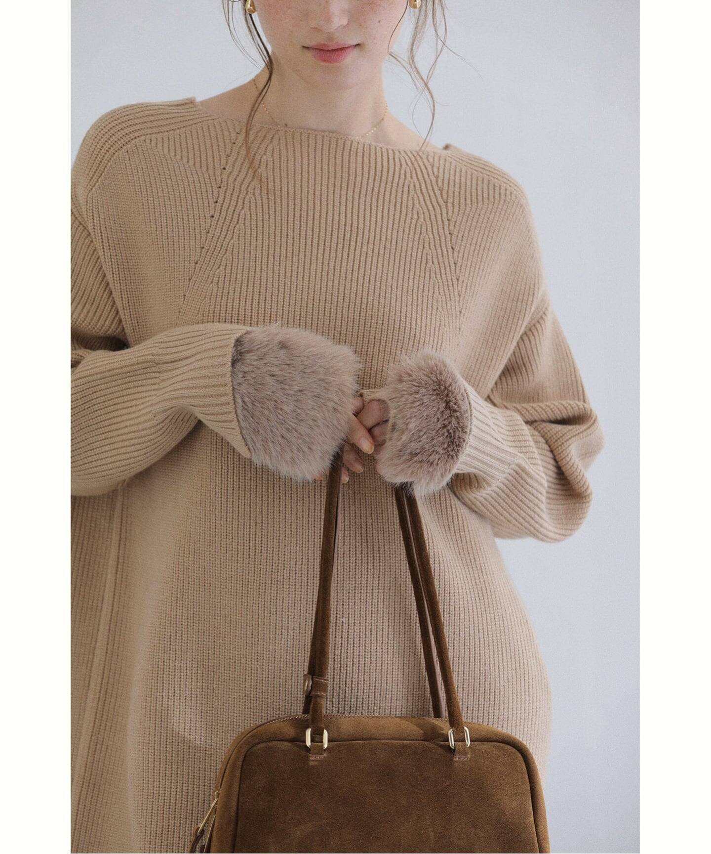 【ラ トータリテ/La TOTALITE】の【洗える】ファーグローブニットチュニック 人気、トレンドファッション・服の通販 founy(ファニー) 　ファッション　Fashion　レディースファッション　Fashion for Women　2025年　2025　2025-2026秋冬・A/W　Autumn/Winter 2025–26 AW25–26　チュニック　Tunic, Long Top　洗える　Machine Washable　 other-1|ID: prp329100004646257 ipo3291000000033534720