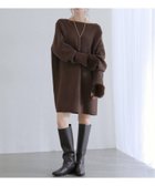 【ラ トータリテ/La TOTALITE】の【洗える】ファーグローブニットチュニック ブラウン|ID: prp329100004646257 ipo3291000000033534725